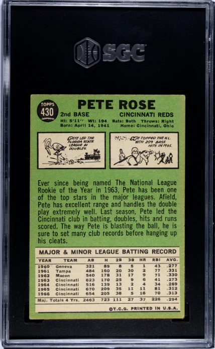 1967 Topps Pete Rose 4 SGC #430 - Image 2