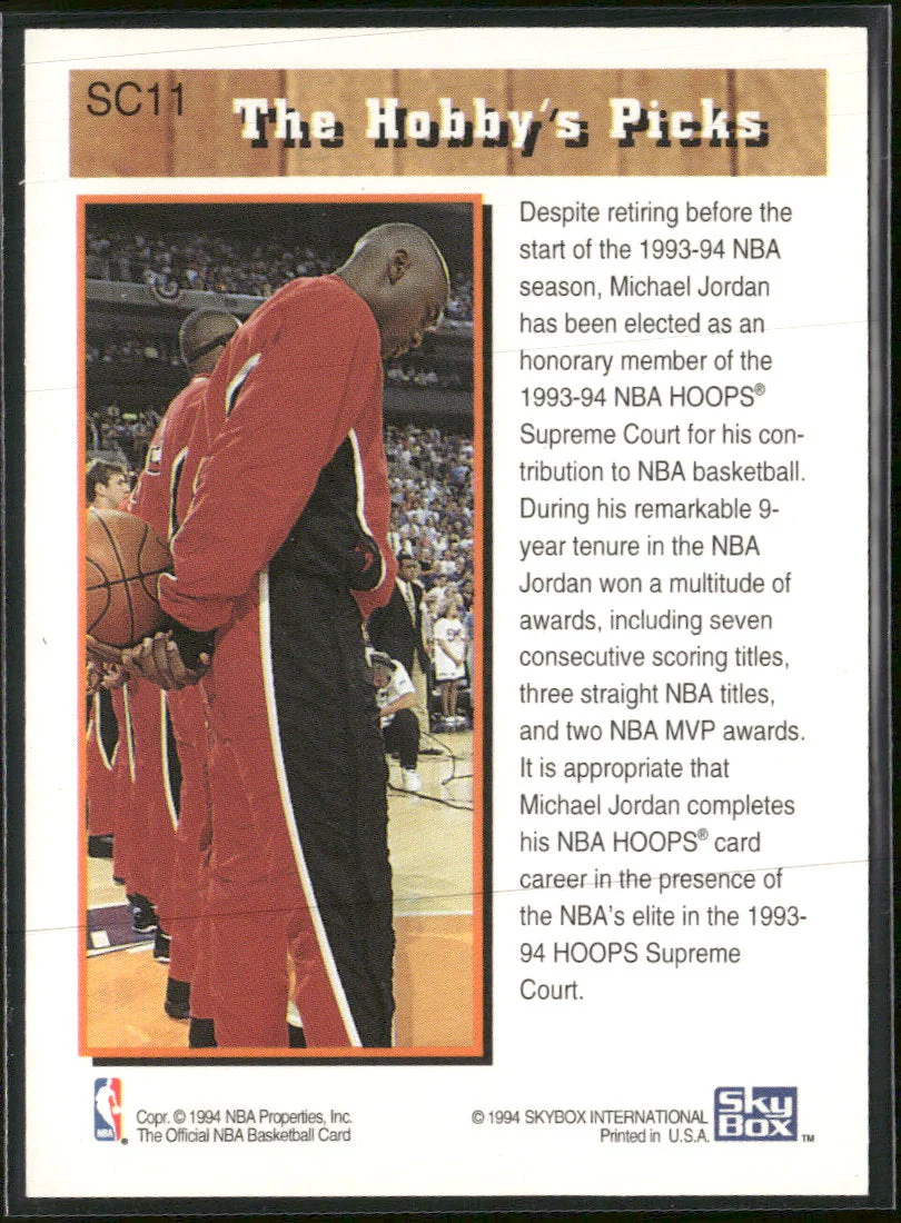 1993-94 Hoops Supreme Court Michael Jordan #SC11 - Image 2