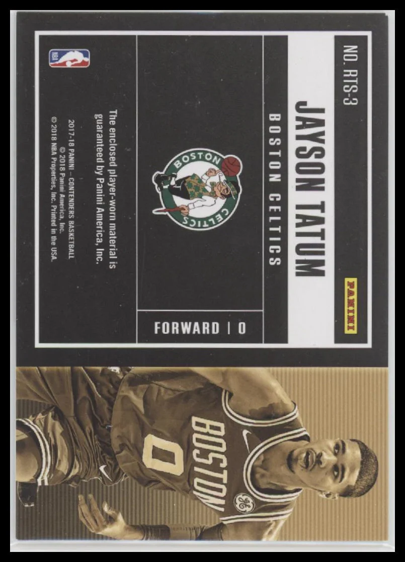 2017-18 Panini Contenders Rookie Ticket Swatches Jayson Tatum #RTS-3 - Image 2