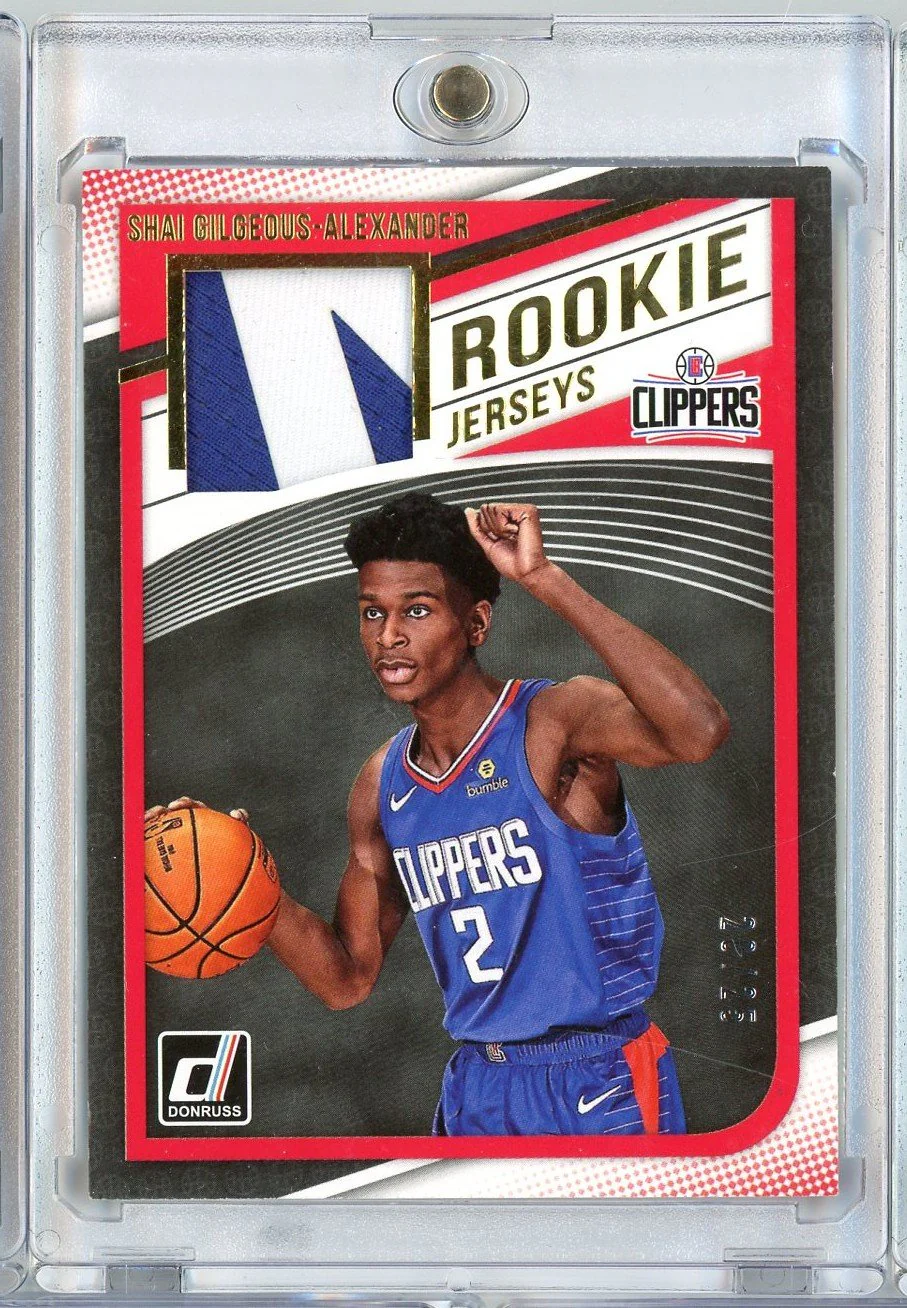 2018 Panini Donruss Shai Gilgeous Alexander #RJSGA /25 Rookie Jerseys Player Worn Relic Rookie RC Basketball Card