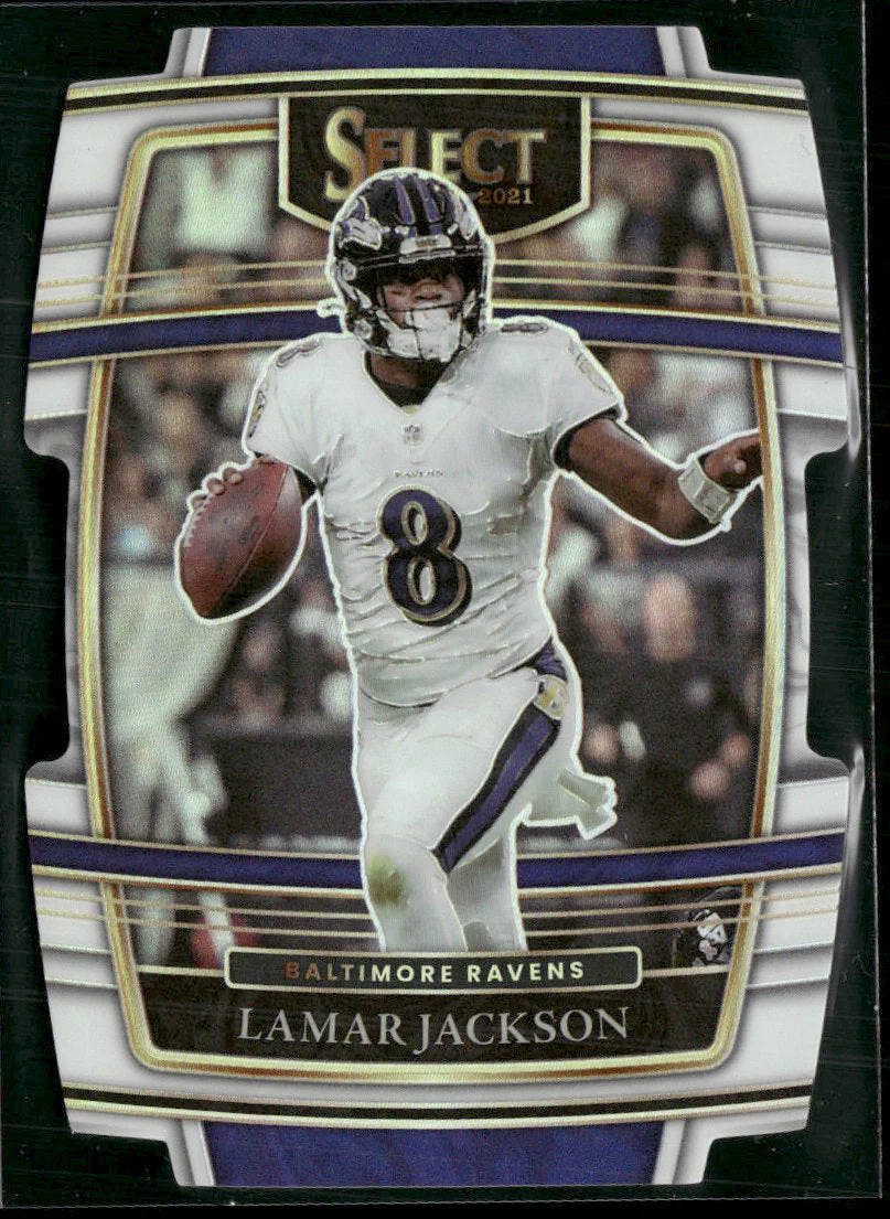2021 Panini Select White Prizm Die Cut Lamar Jackson #/99 #5