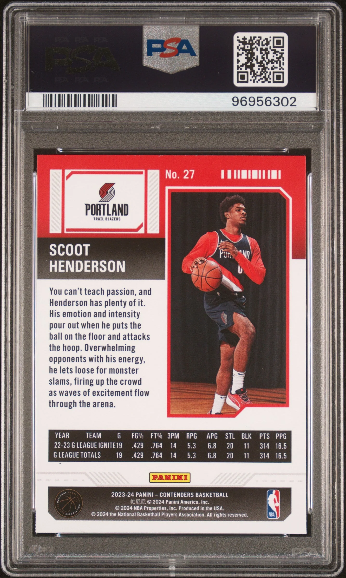 2023 Panini Contenders Scoot Henderson 10 PSA #27 - Image 2