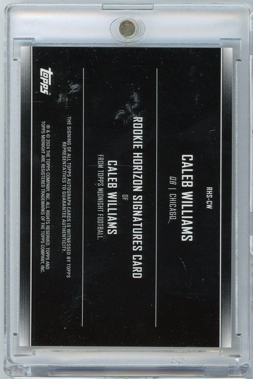 2024 Topps Midnight Caleb Williams #RHSCW /12 Rookie Horizon Auto Rookie RC Football Card - Image 2