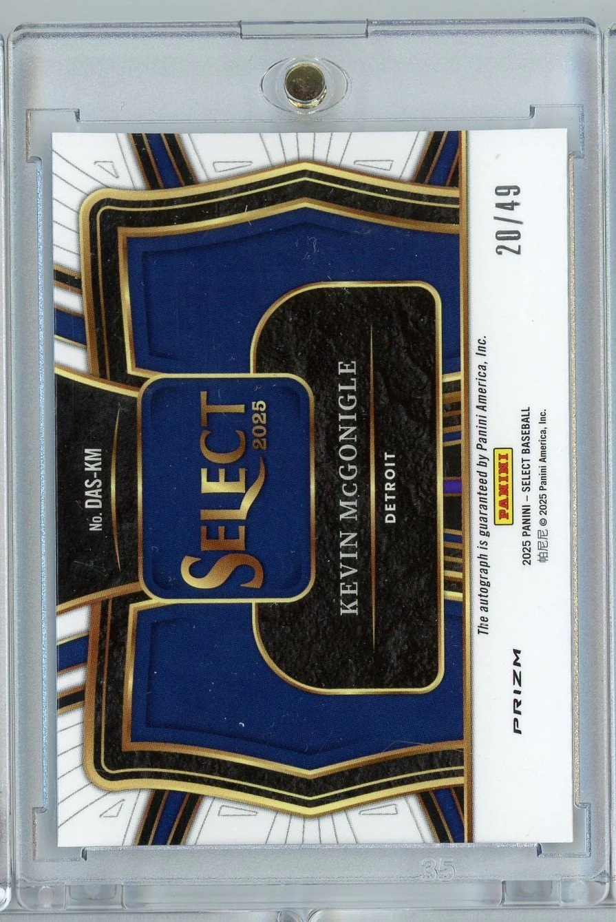 2025 Panini Select Kevin McGonigle #DASKM /49 Blue Prizm Auto Rookie RC Baseball Card - Image 2