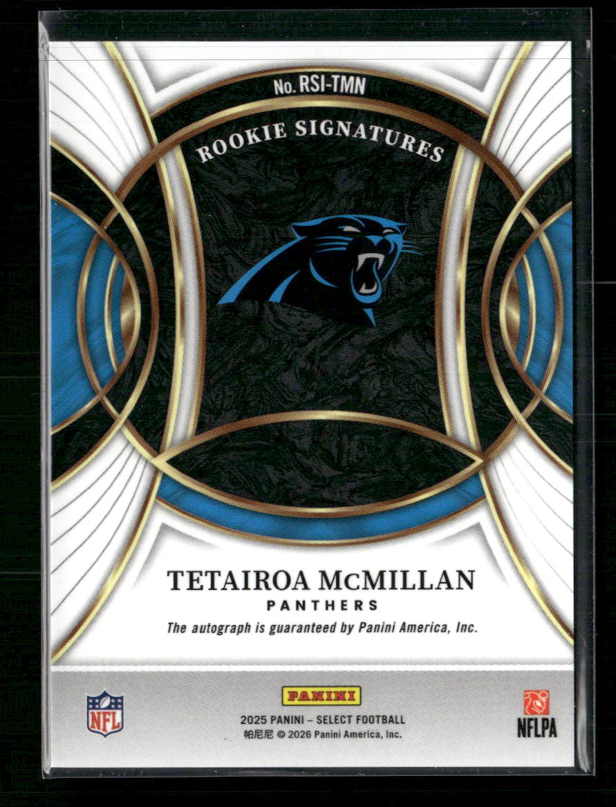 2025 Panini Select Rookie Signatures Tetairoa McMillan Auto #RSI-TMN - Image 2