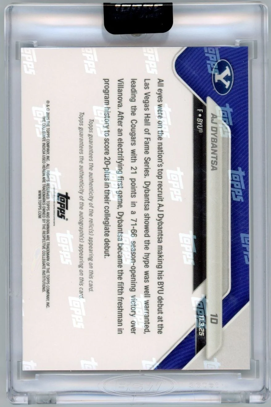 2025 Topps Bowman U Now AJ Dybantsa #1 Foilfractor Relic Auto 1/1 Number 1 Recruit in the Nation Debuts at BYU BYU Cougars Rookie RC Basketball Card - Image 5