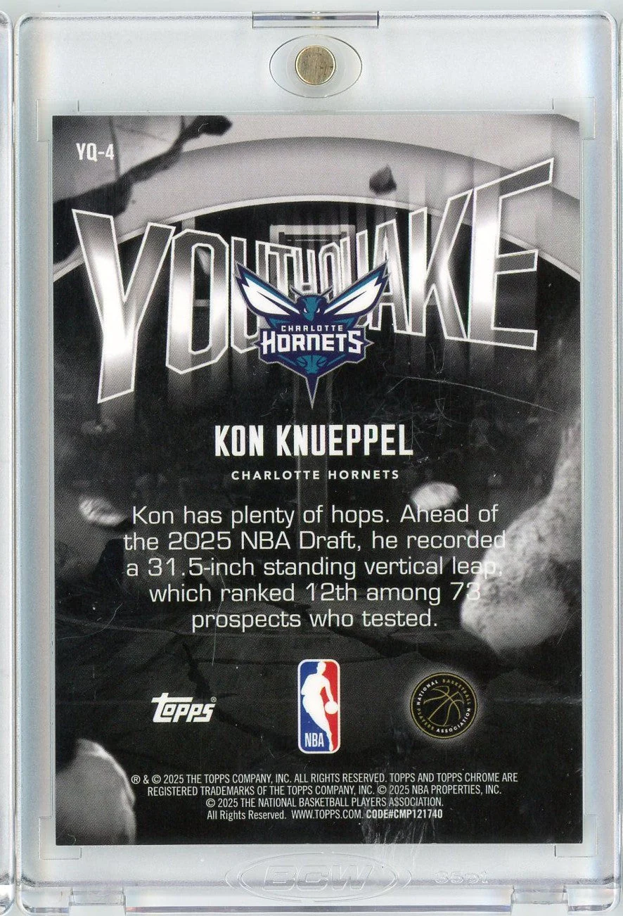 2025 Topps Chrome Kon Knueppel #YQ4 Youthquake Green Foil /99 Rookie RC Basketball Card - Image 2