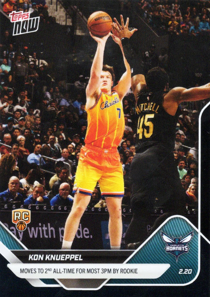 2025 Topps Now Kon Knueppel #179 Black Foil /10 Charlotte Hornets Rookie RC Basketball Card