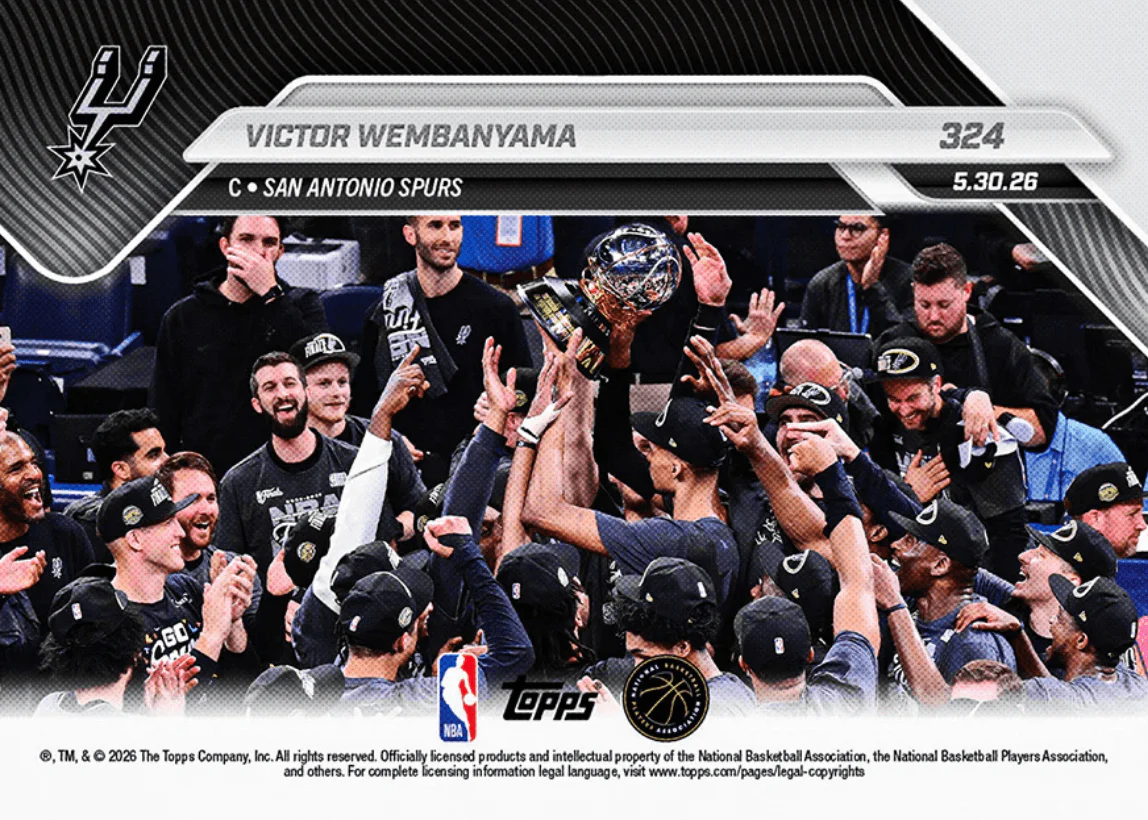 2025 Topps Now Victor Wembanyama #324 2025-26 NBA Western Conference Finals MVP San Antonio Spurs Basketball Card - Image 2