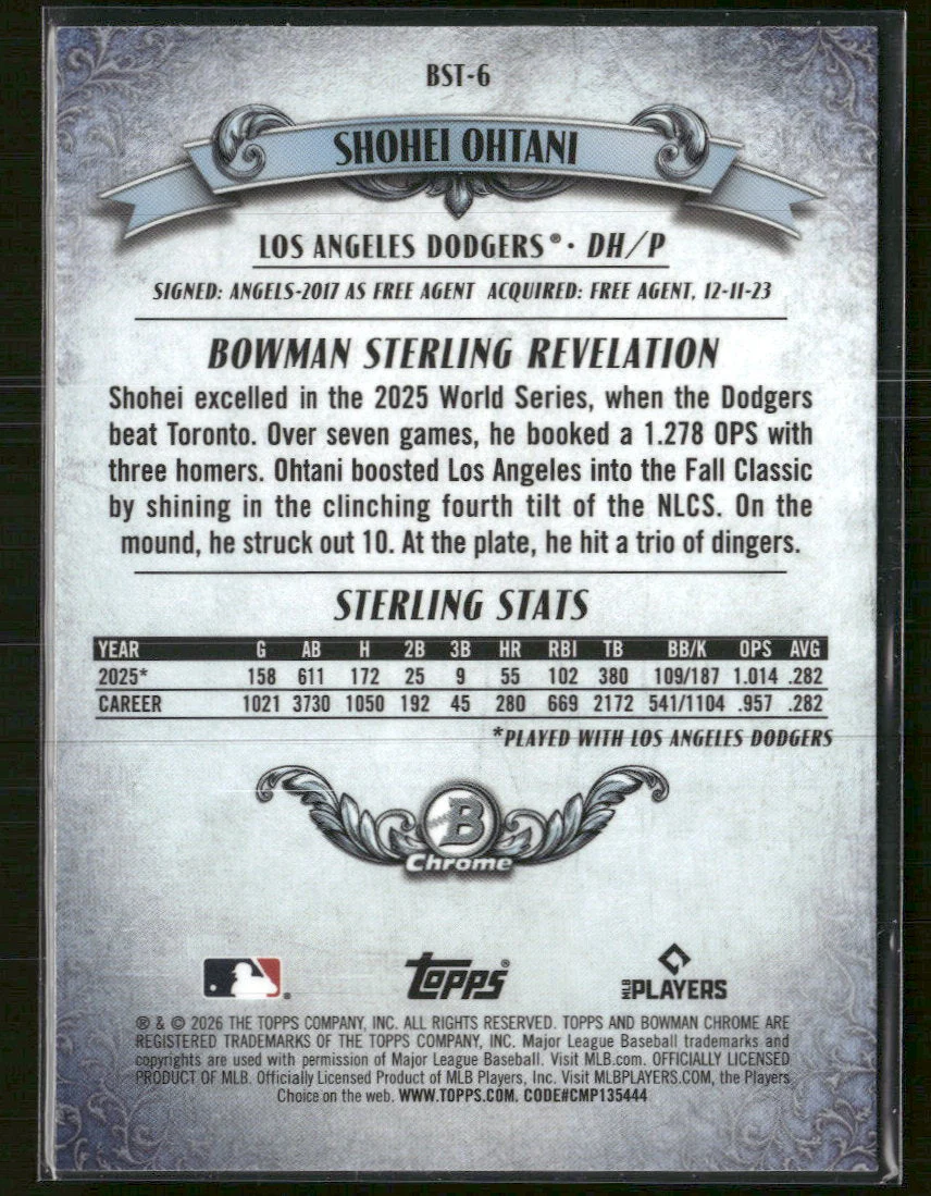 2026 Bowman Bowman Sterling Shohei Ohtani #BST-6 - Image 2