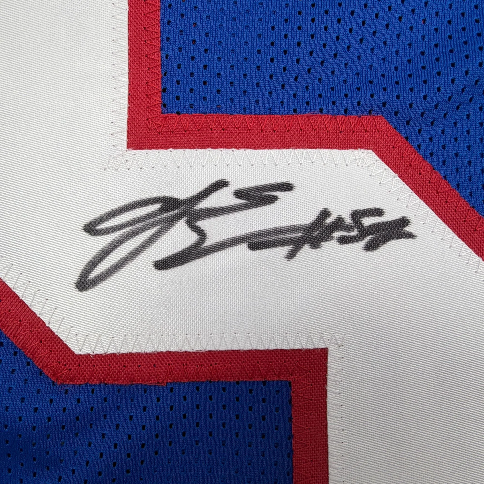Autographed/Signed AJ A.J. Epenesa Buffalo Blue Football Jersey Beckett BAS COA - Image 3