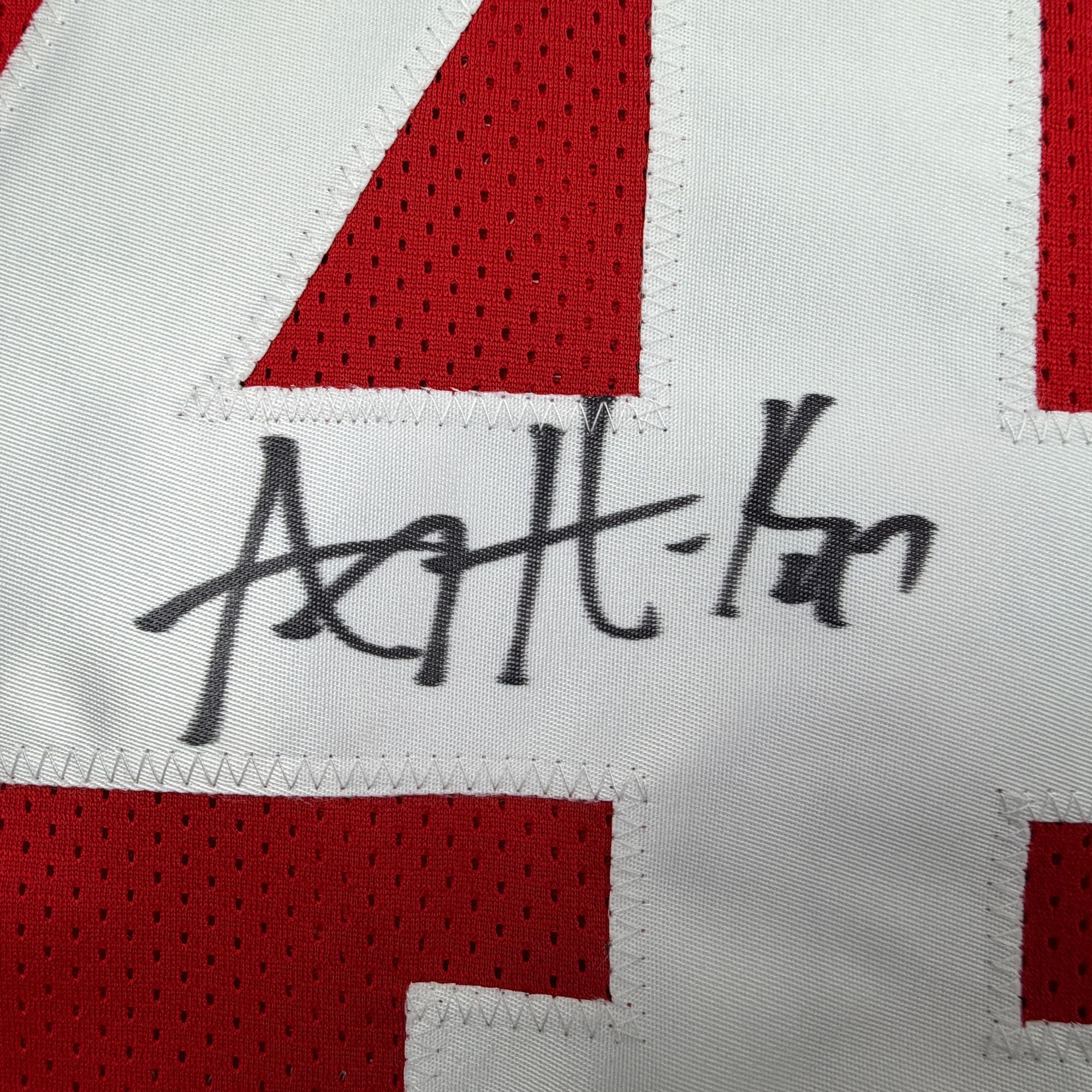Autographed/Signed AJ Hawk Ohio State Red College Football Jersey Beckett BAS COA - Image 3