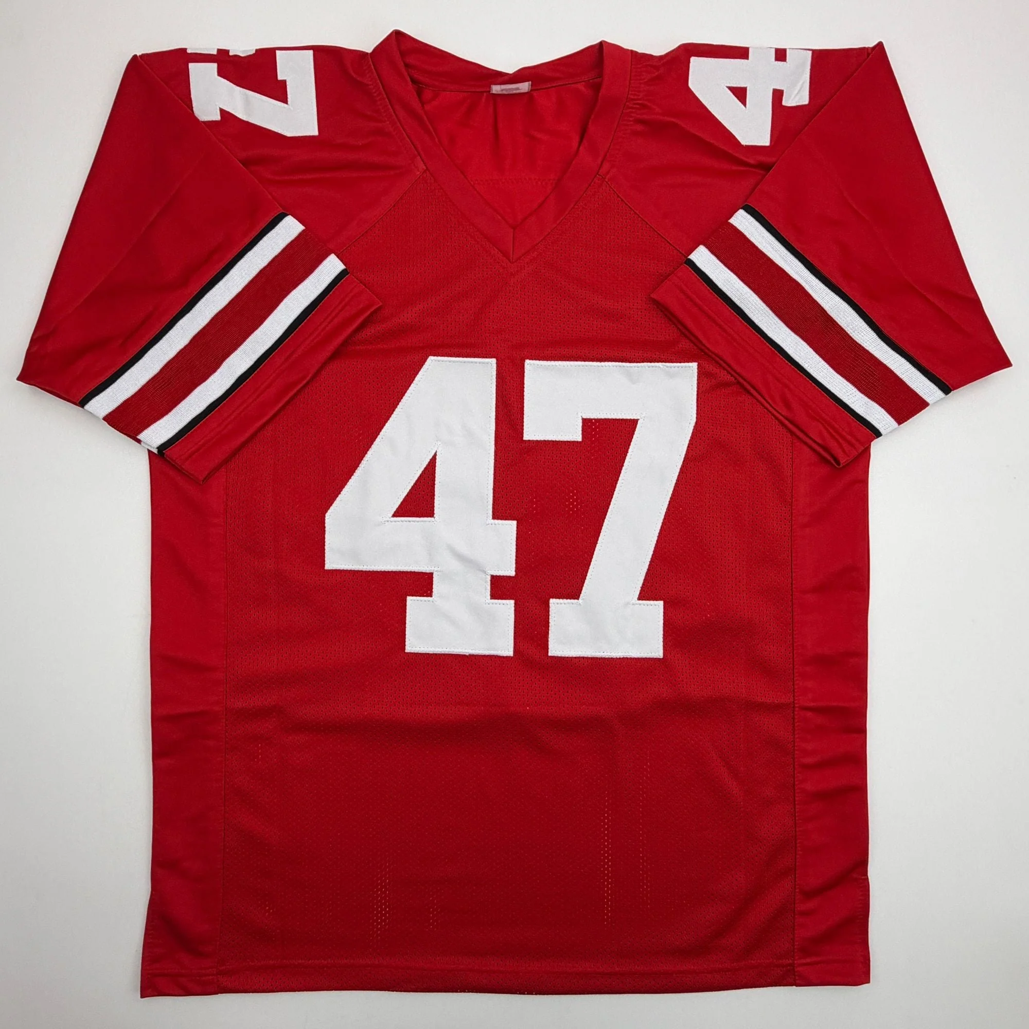 Autographed/Signed AJ Hawk Ohio State Red College Football Jersey Beckett BAS COA - Image 4