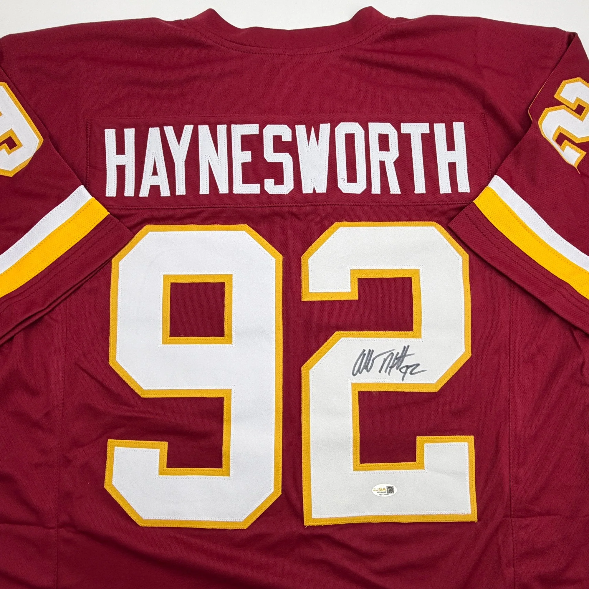 Autographed/Signed Albert Haynesworth Washington Maroon Football Jersey JSA COA - Image 2