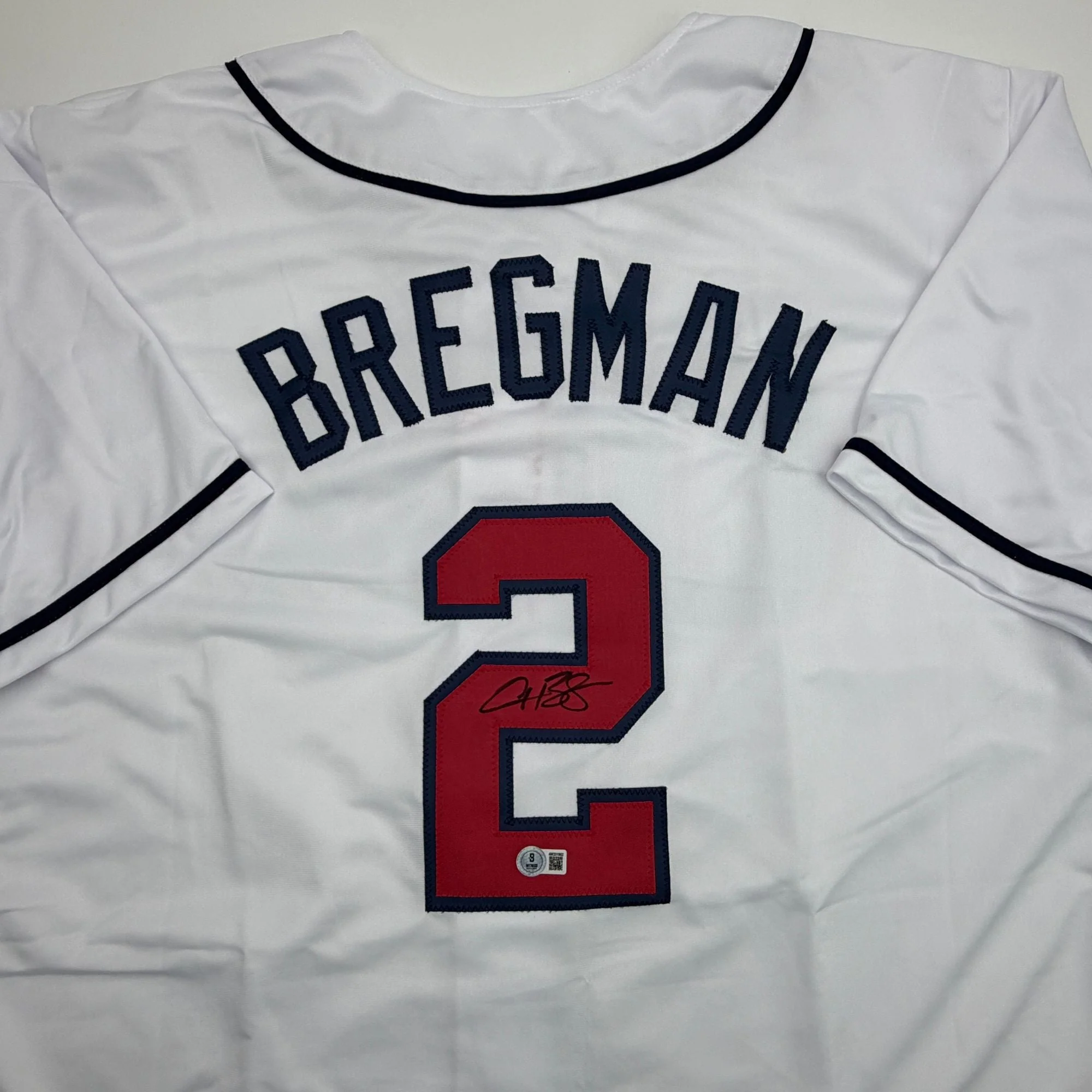 Autographed/Signed Alex Bregman United States USA White World Baseball Classic WBC Baseball Jersey Beckett BAS COA - Image 2