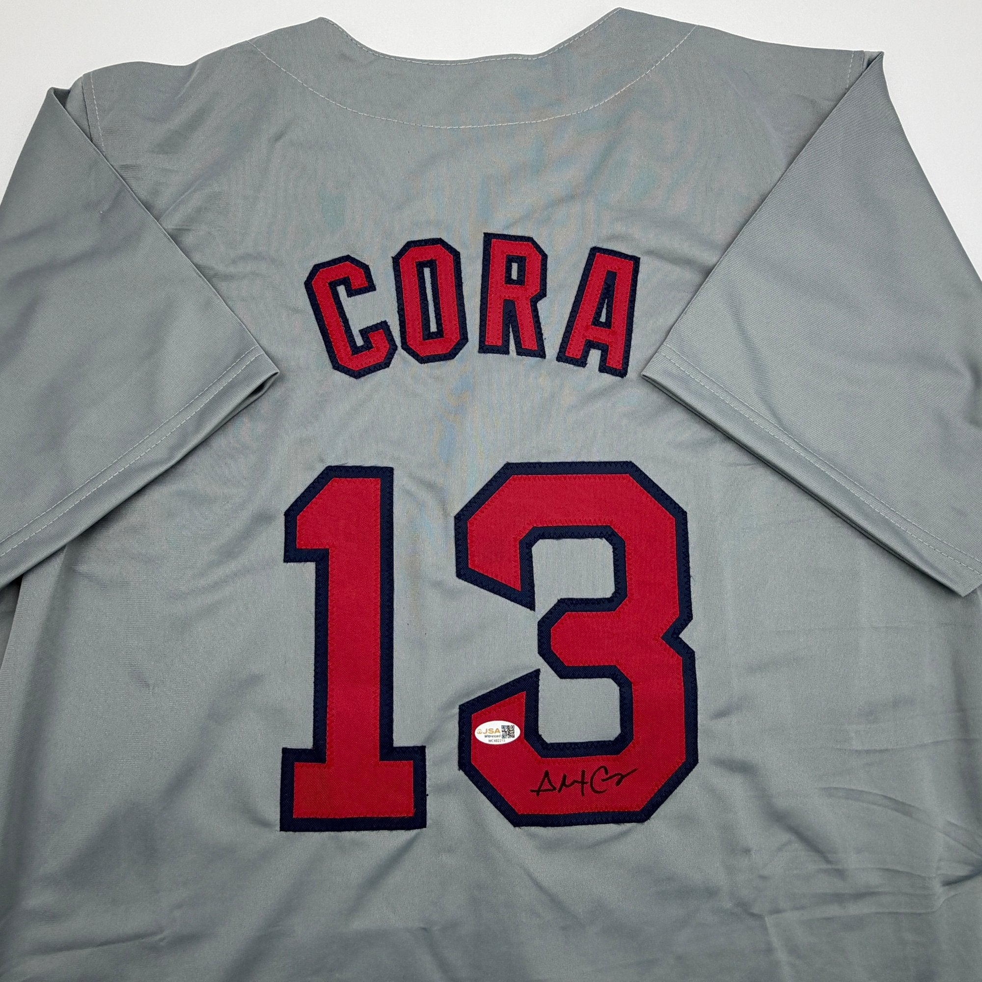 Autographed/Signed Alex Cora Boston Grey Baseball Jersey JSA COA - Image 2
