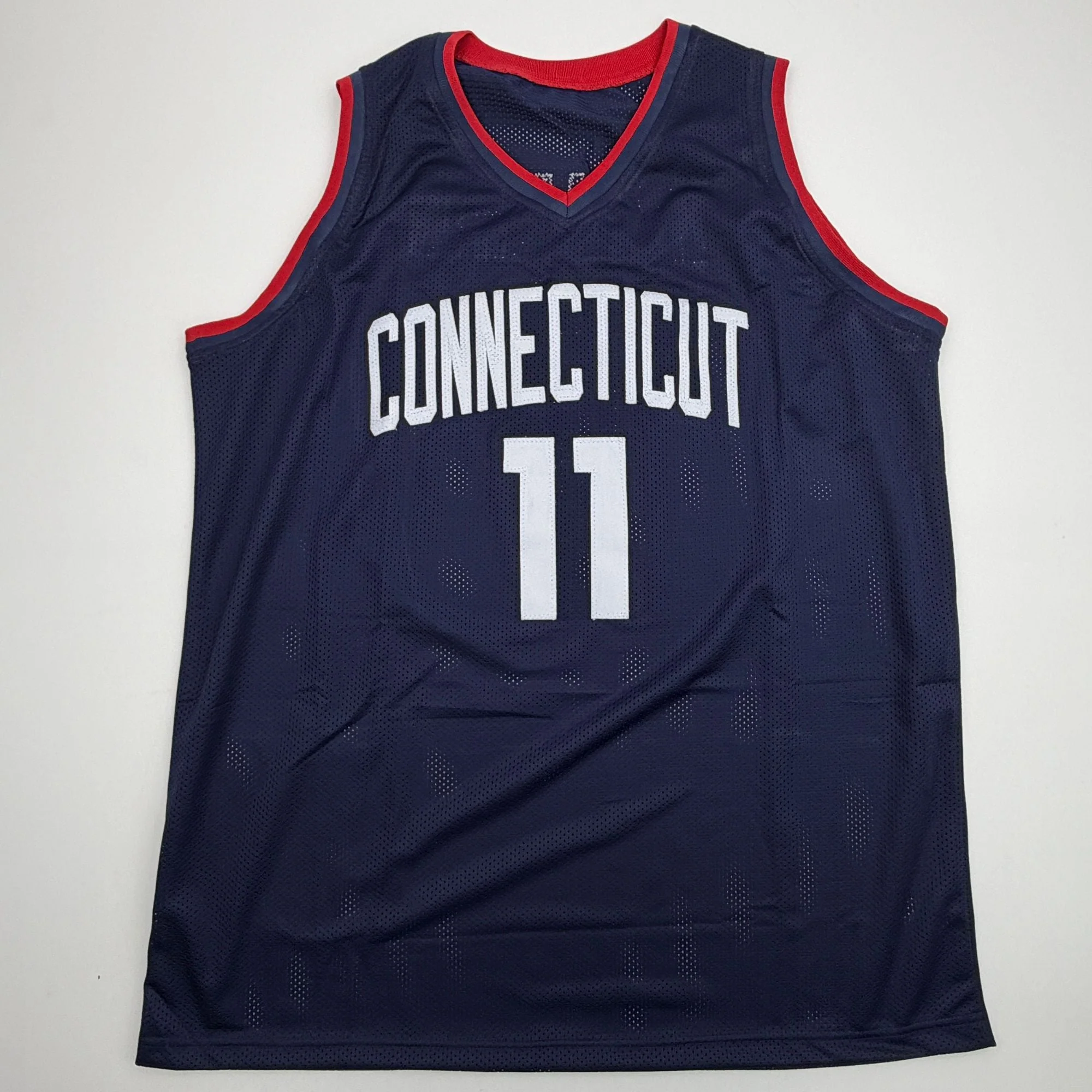 Autographed/Signed Alex Karaban UConn Connecticut Blue College Basketball Jersey Beckett BAS COA - Image 4