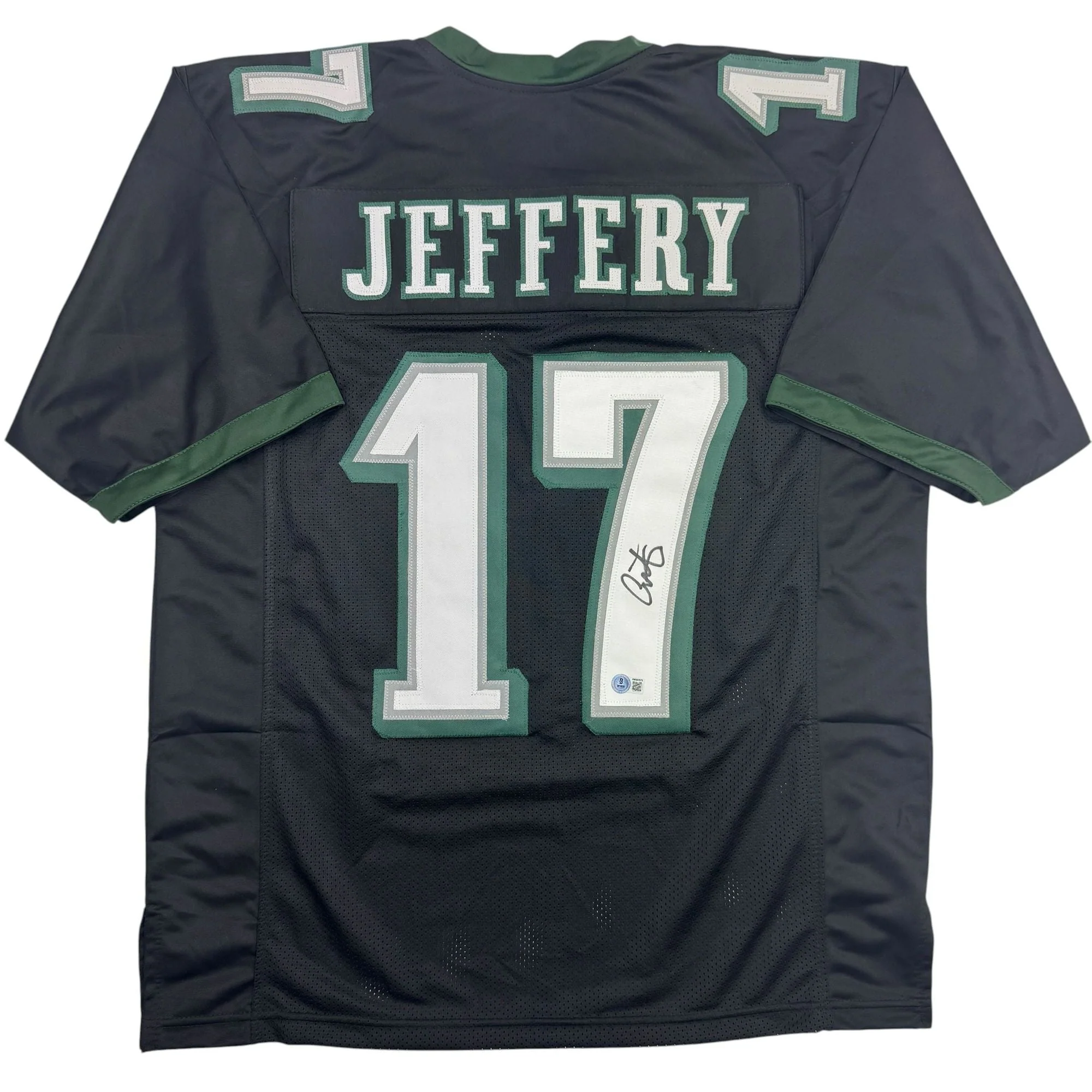 Autographed/Signed Alshon Jeffery Philadelphia Black Football Jersey Beckett BAS COA