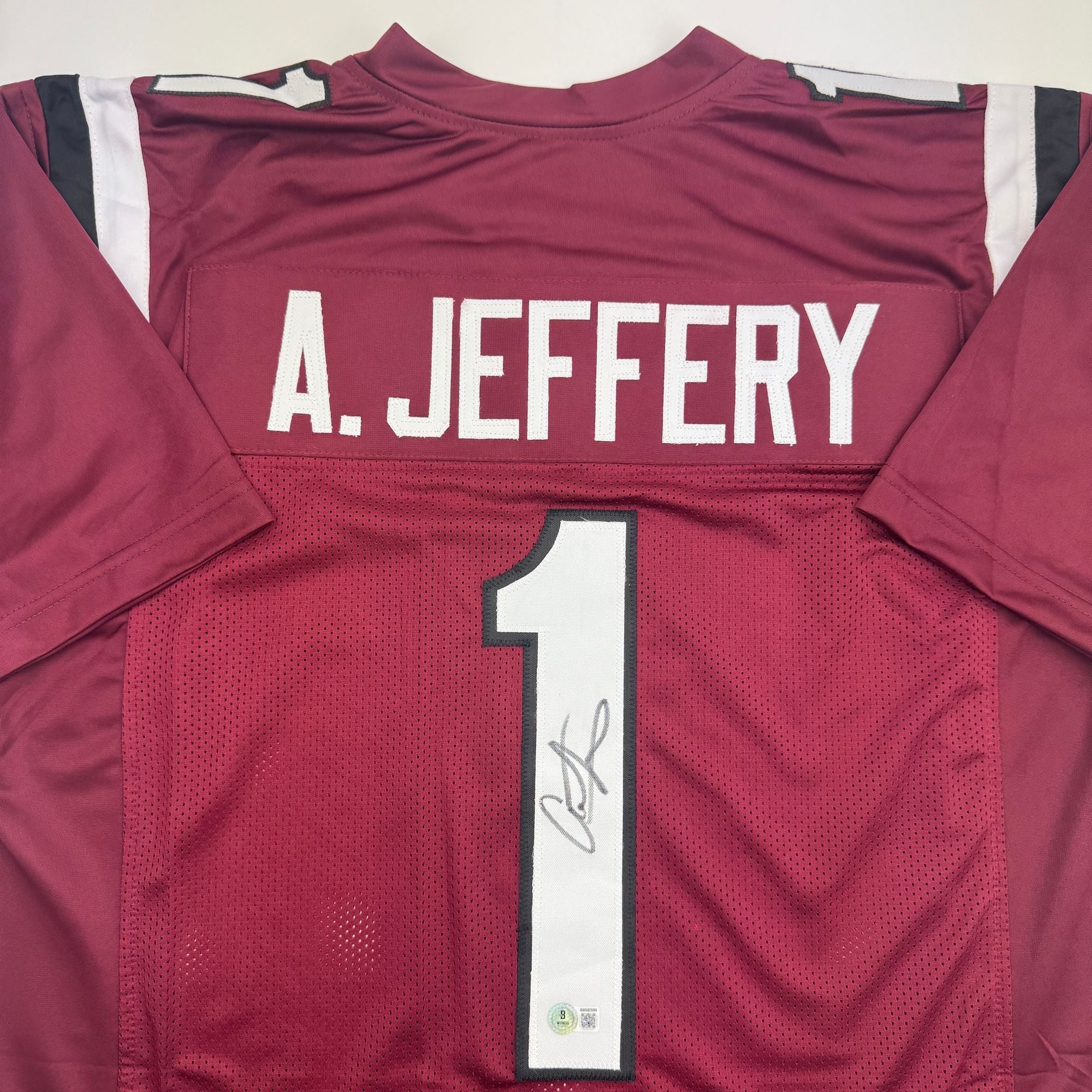 Autographed/Signed Alshon Jeffery South Carolina Maroon College Football Jersey Beckett BAS COA - Image 2
