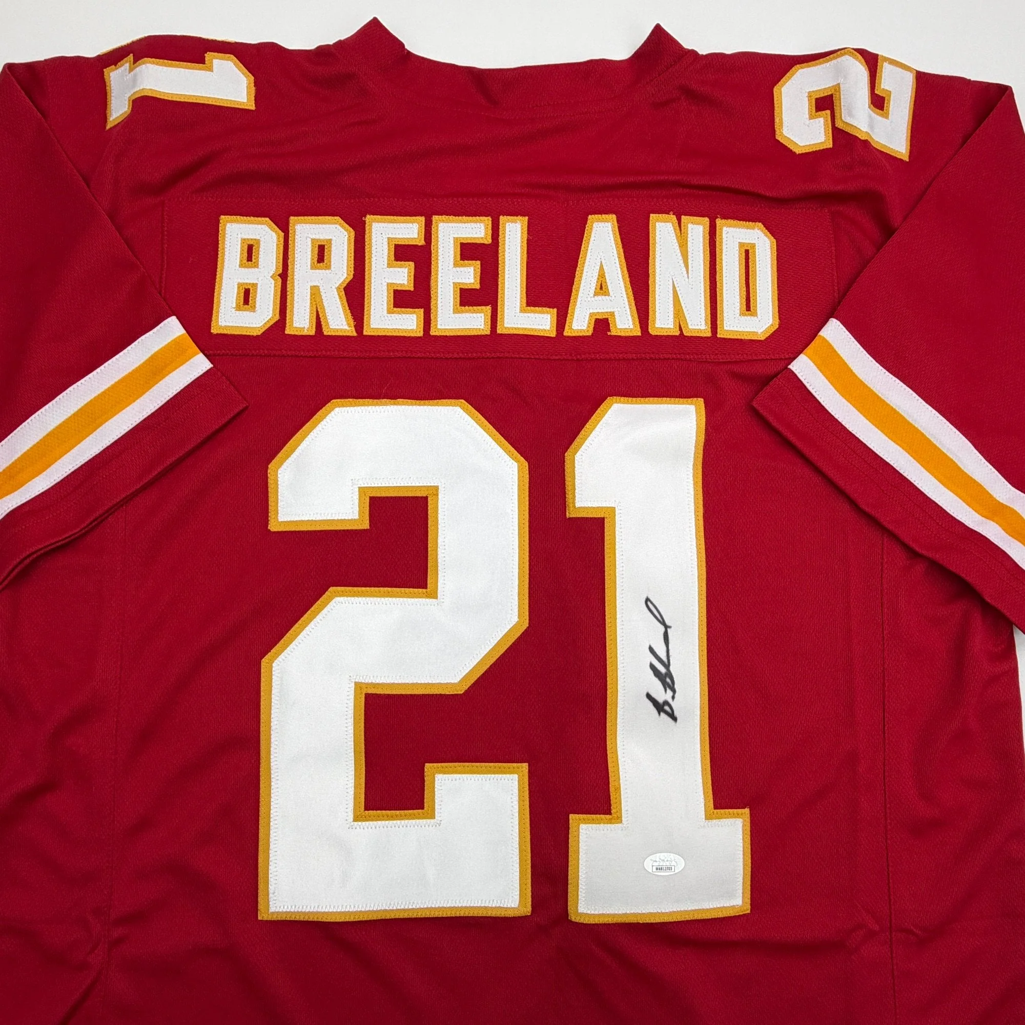 Autographed/Signed Bashaud Breeland Kansas City Red Football Jersey JSA COA - Image 2