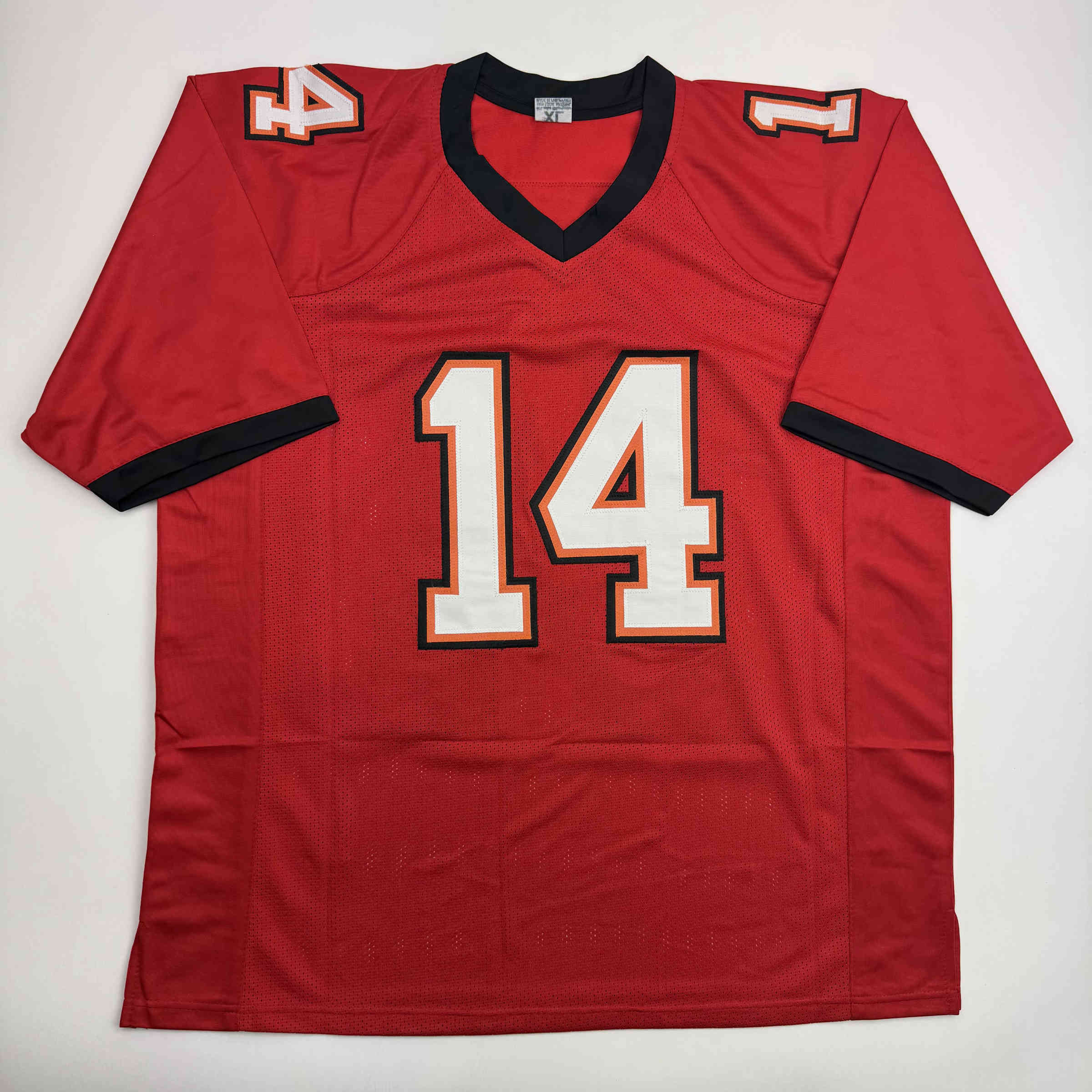 Autographed/Signed Brad Johnson Tampa Bay Red Football Jersey Beckett BAS COA - Image 4