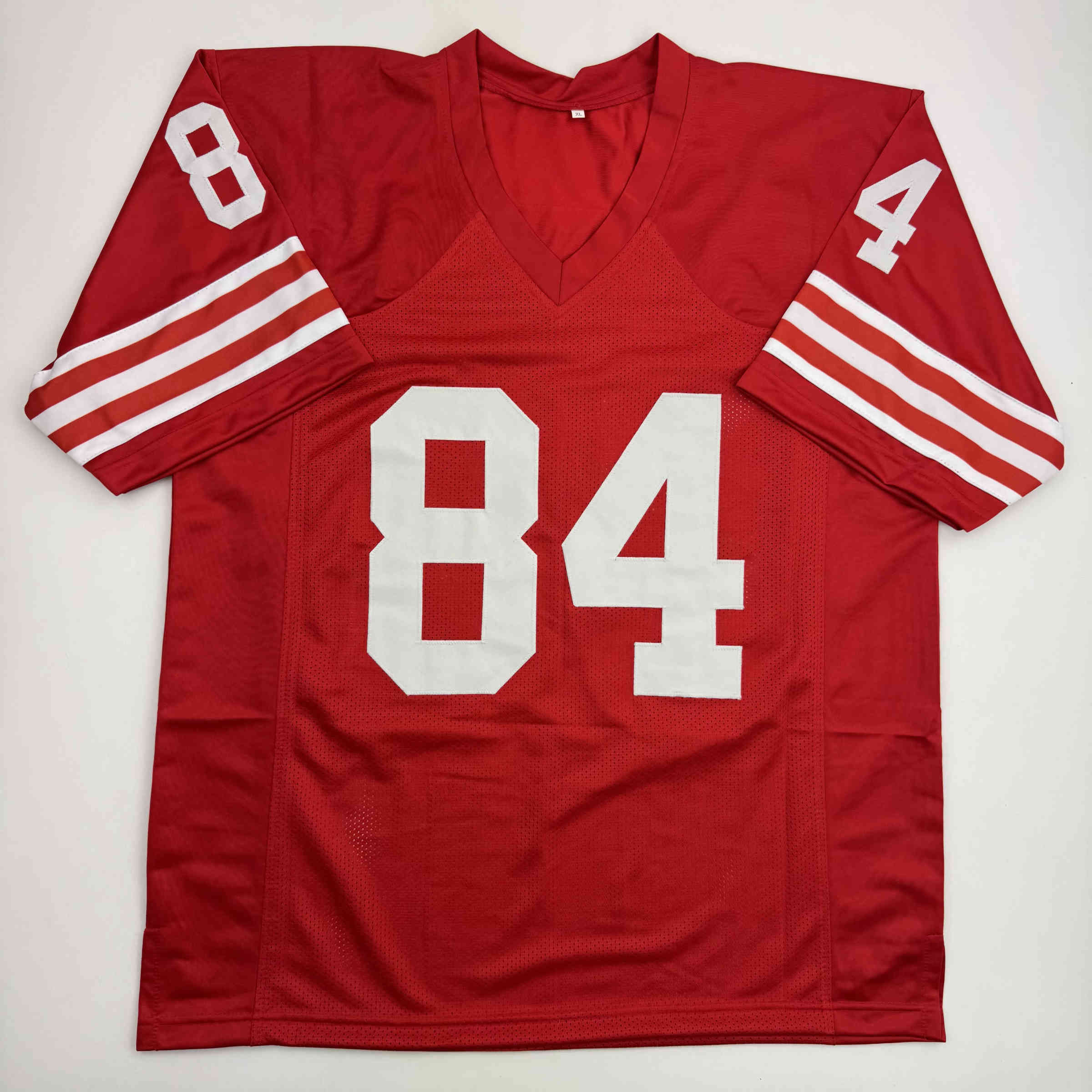 Autographed/Signed Brent Jones San Francisco Red Football Jersey Beckett BAS COA - Image 4