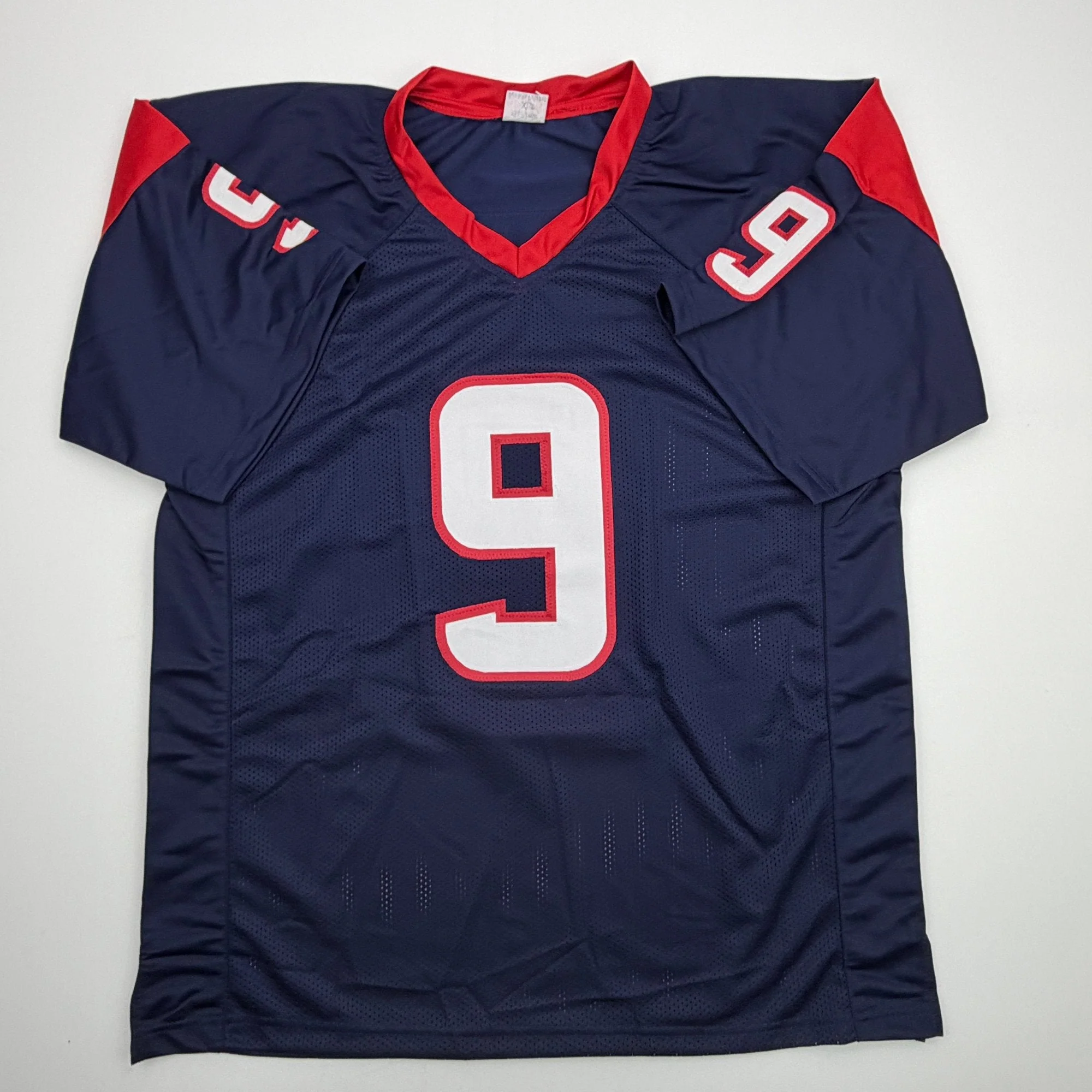 Autographed/Signed Brevin Jordan Houston Blue Football Jersey Beckett BAS COA - Image 4