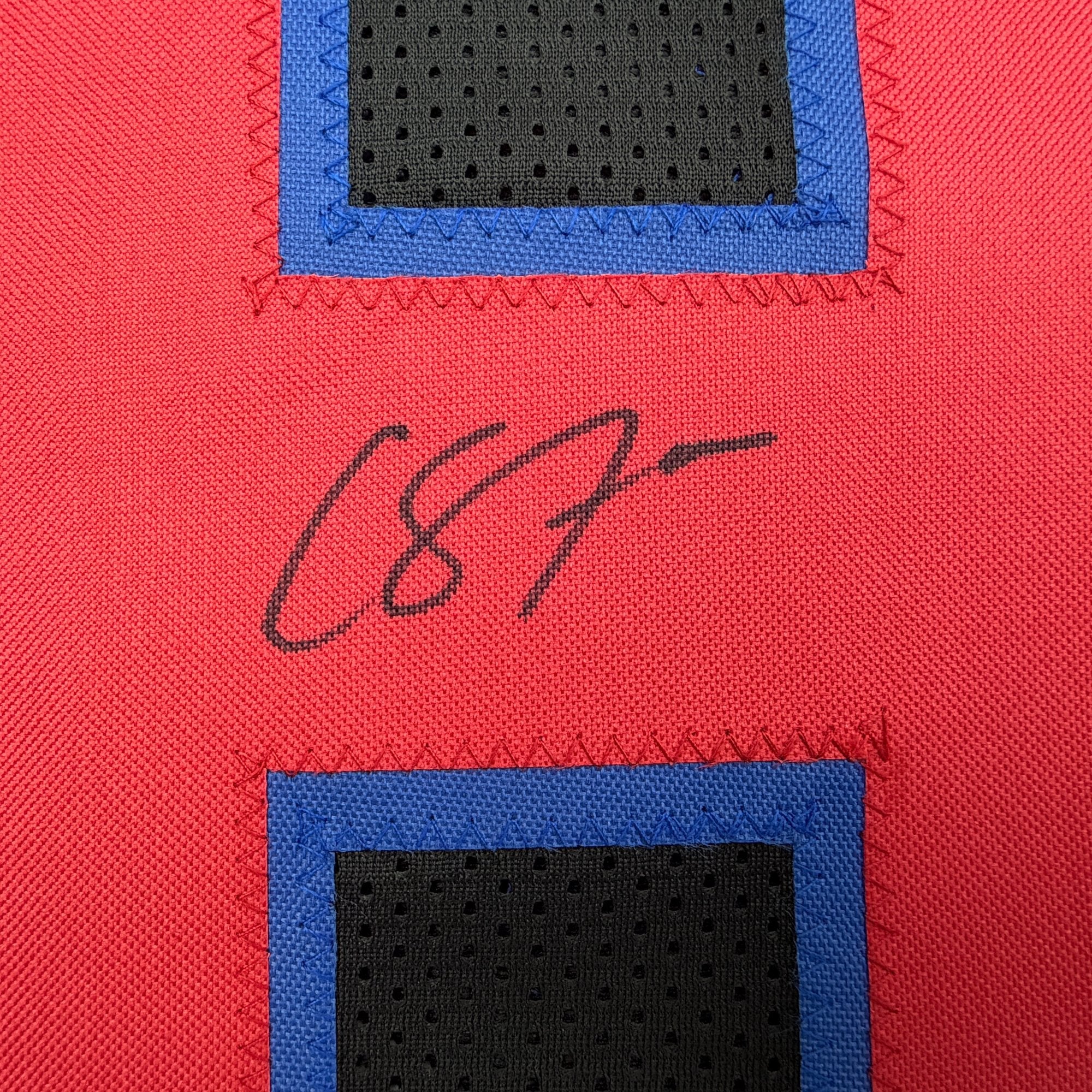 Autographed/Signed Cade Stover Houston Black Football Jersey Beckett BAS COA - Image 3