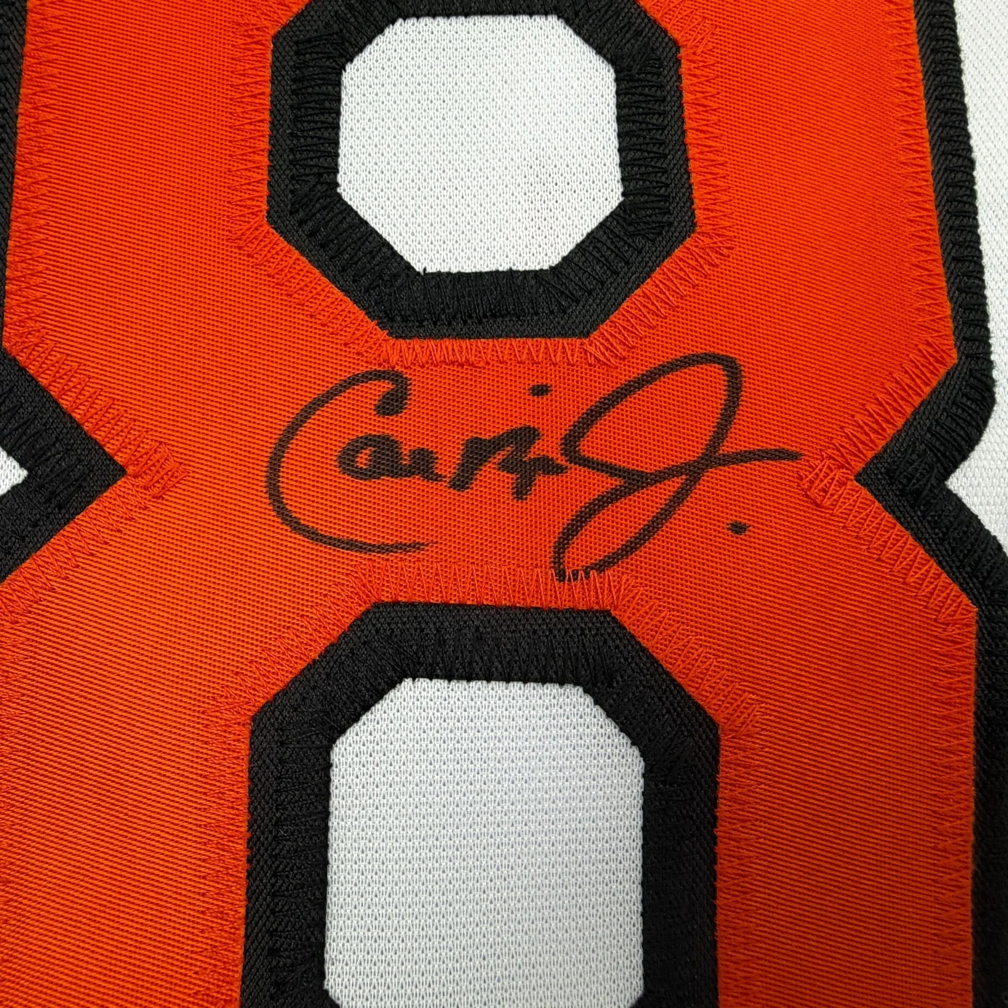Autographed/Signed Cal Ripken Jr. Baltimore White Stat Baseball Jersey JSA COA - Image 3