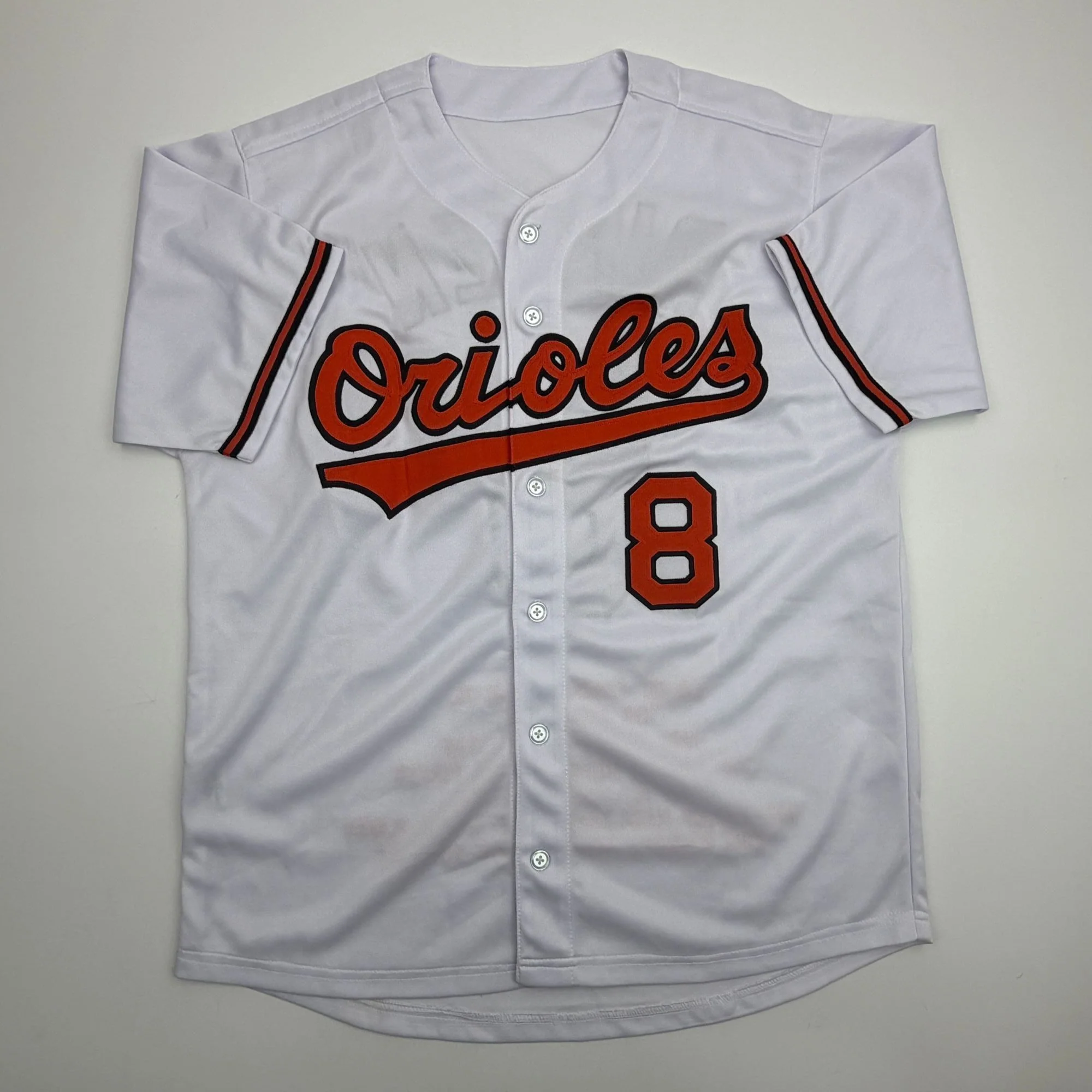 Autographed/Signed Cal Ripken Jr. Baltimore White Stat Baseball Jersey JSA COA - Image 4