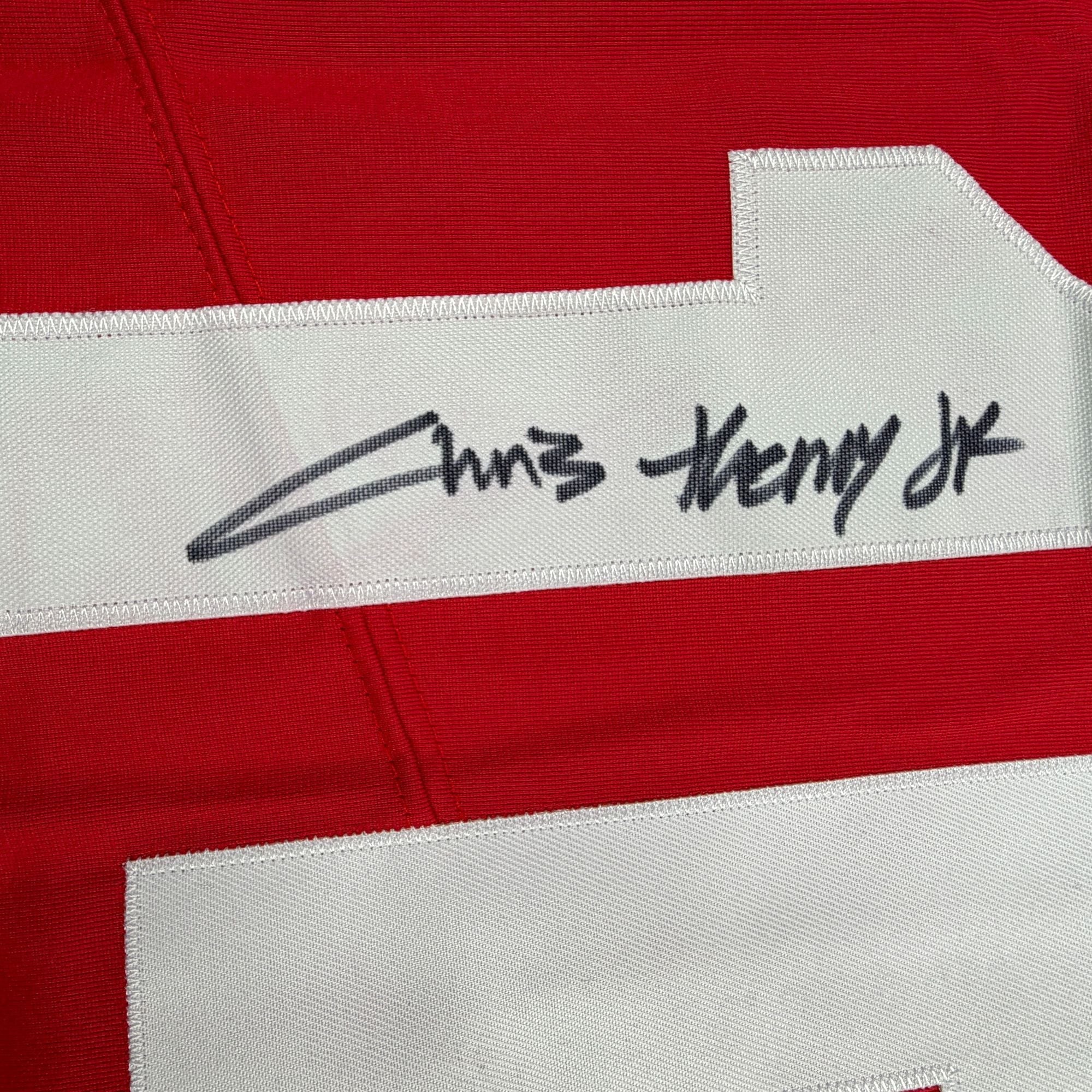 Autographed/Signed Chris Henry Jr. Ohio State Red College Football Jersey JSA COA - Image 3