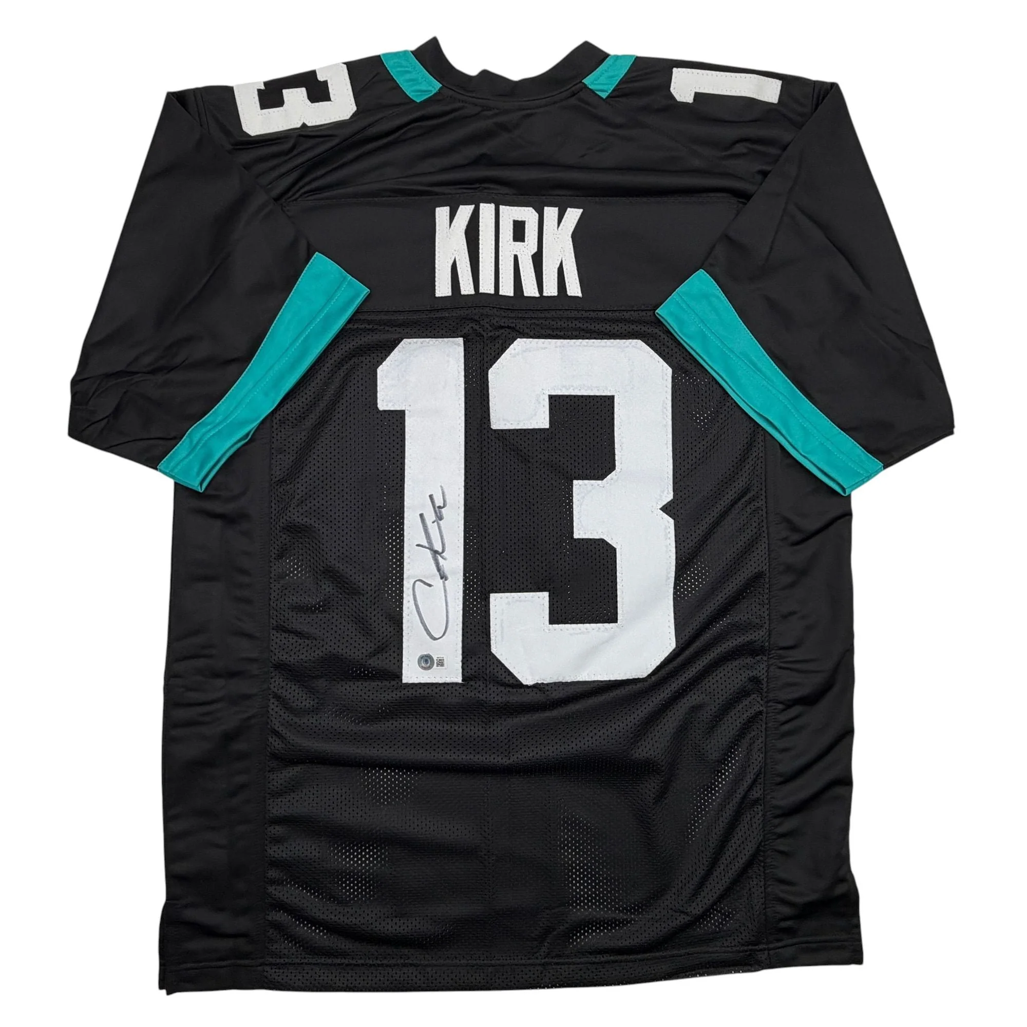Autographed/Signed Christian Kirk Jacksonville Black Football Jersey Beckett BAS COA