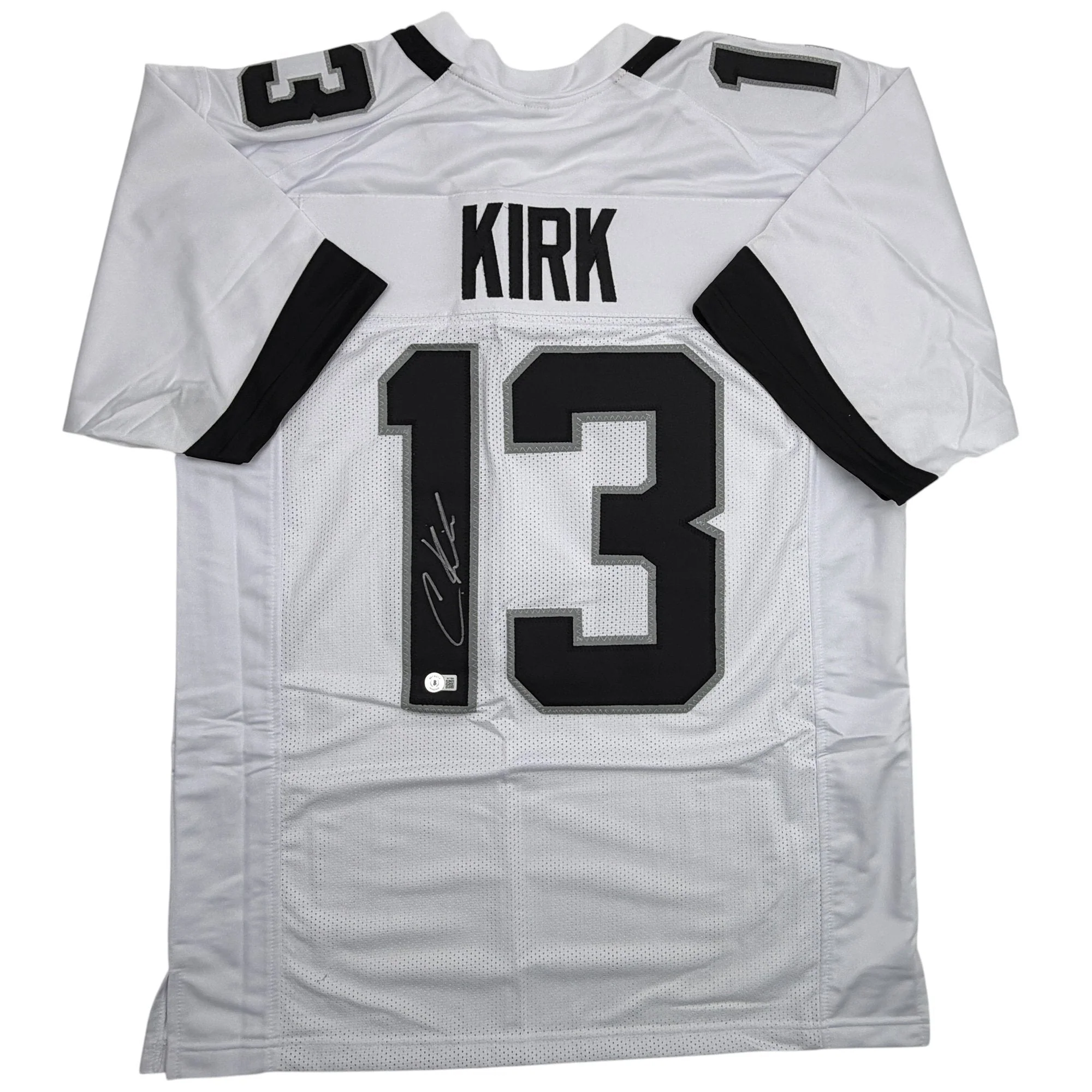 Autographed/Signed Christian Kirk Jacksonville White Football Jersey Beckett BAS COA
