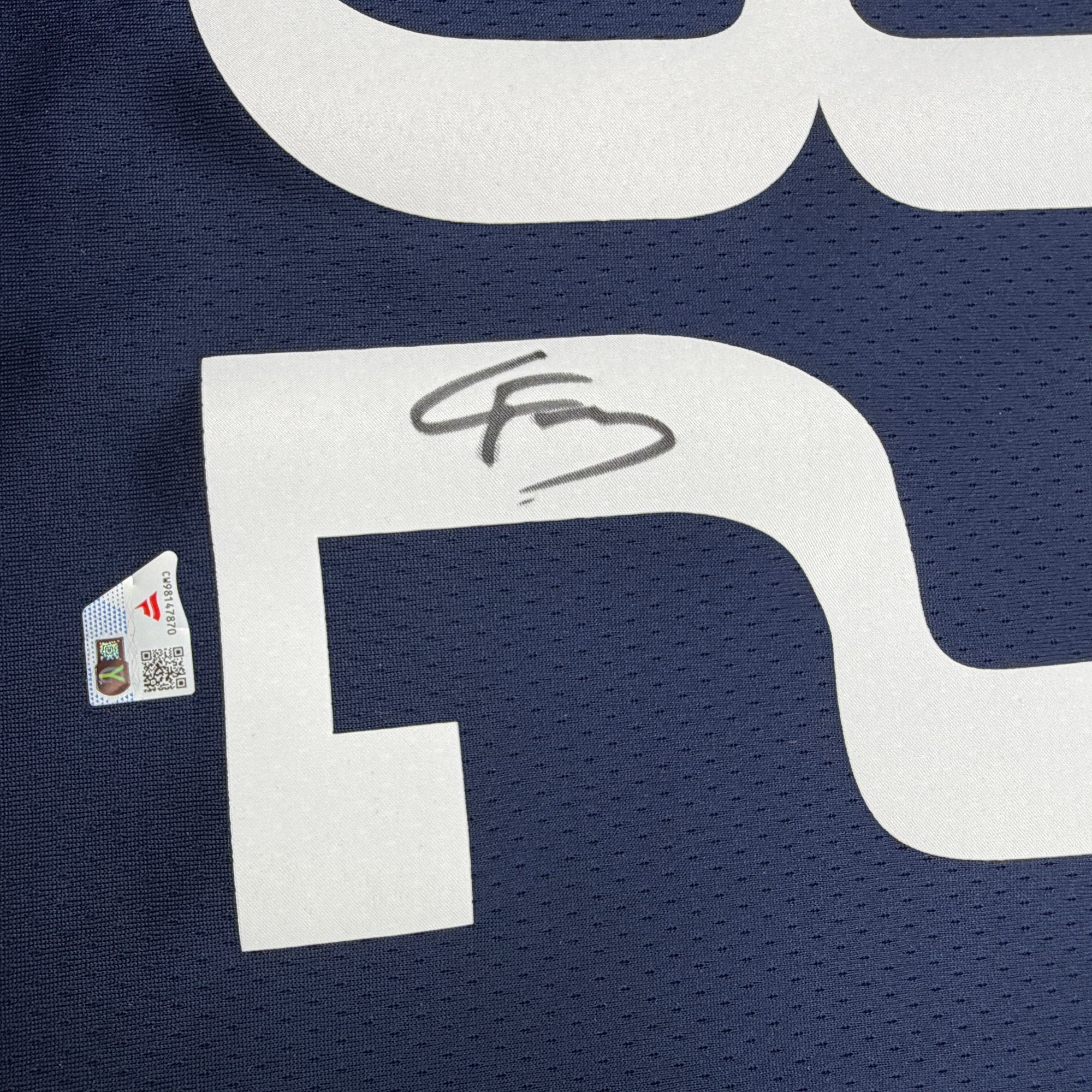Autographed/Signed Cooper Flagg Dallas Mavericks Navy Blue Authentic Basketball Jersey Fanatics COA - Image 3