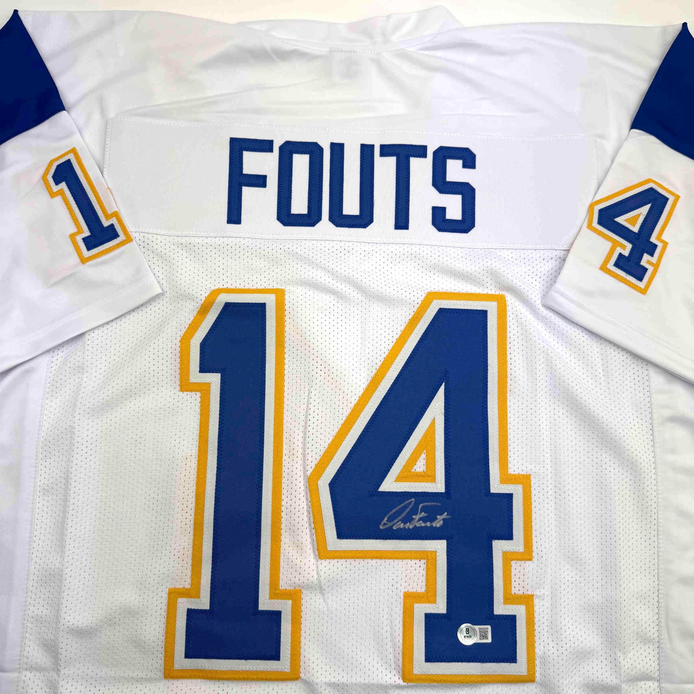 Autographed/Signed Dan Fouts San Diego White Football Jersey Beckett BAS COA - Image 2