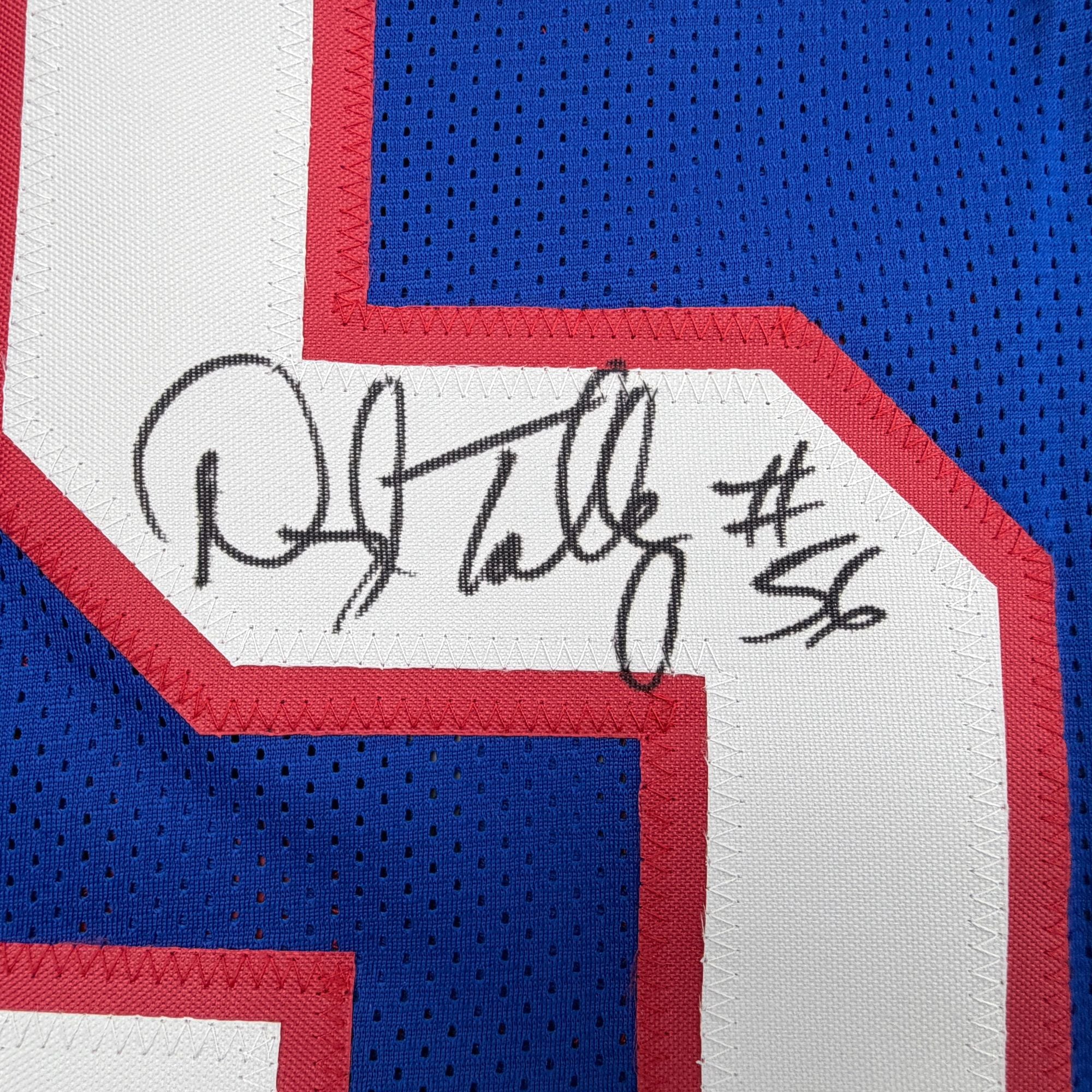 Autographed/Signed Darryl Talley Buffalo Blue Football Jersey JSA COA - Image 3