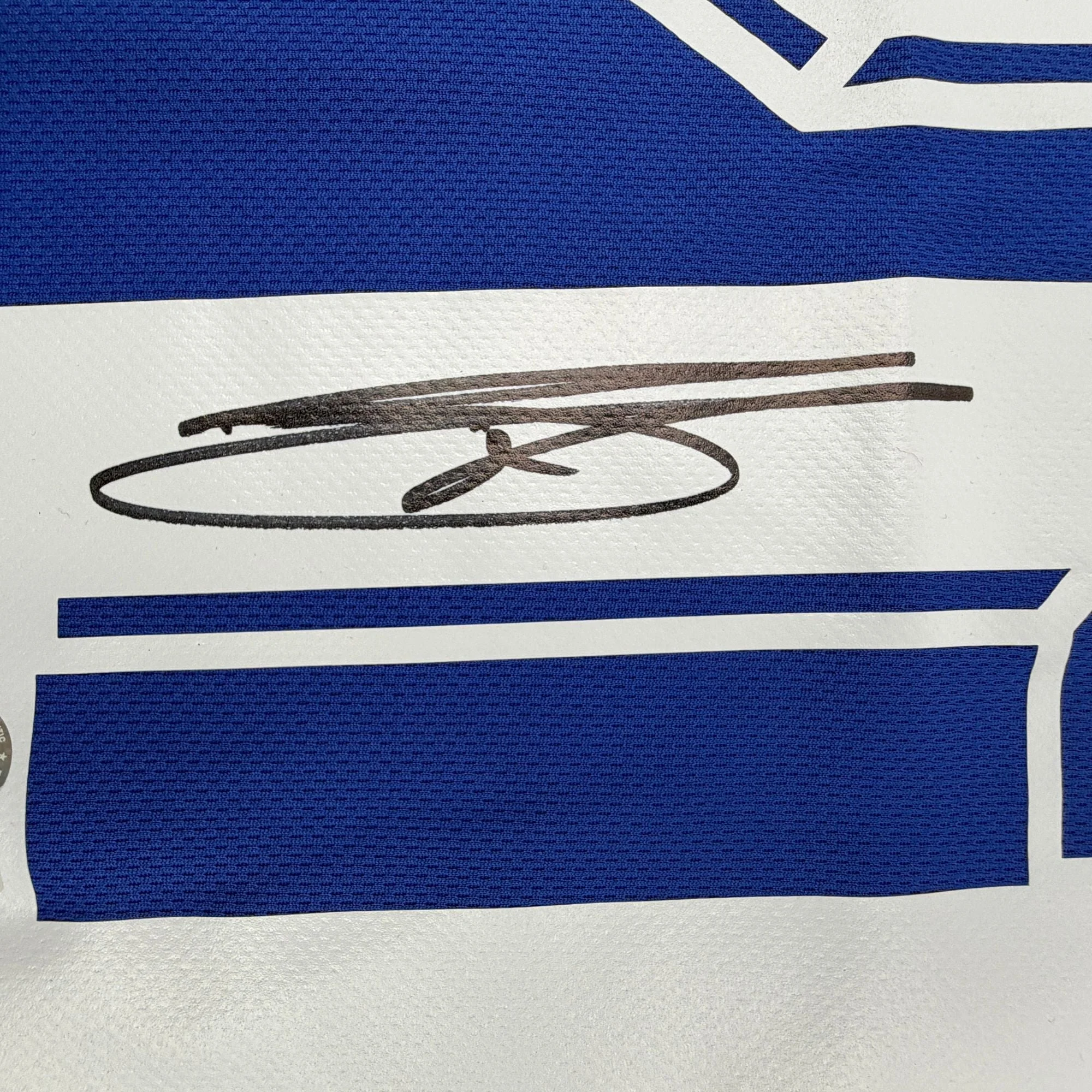 Autographed/Signed David Trezeguet France Blue Soccer Futbol Jersey Beckett BAS COA - Image 3