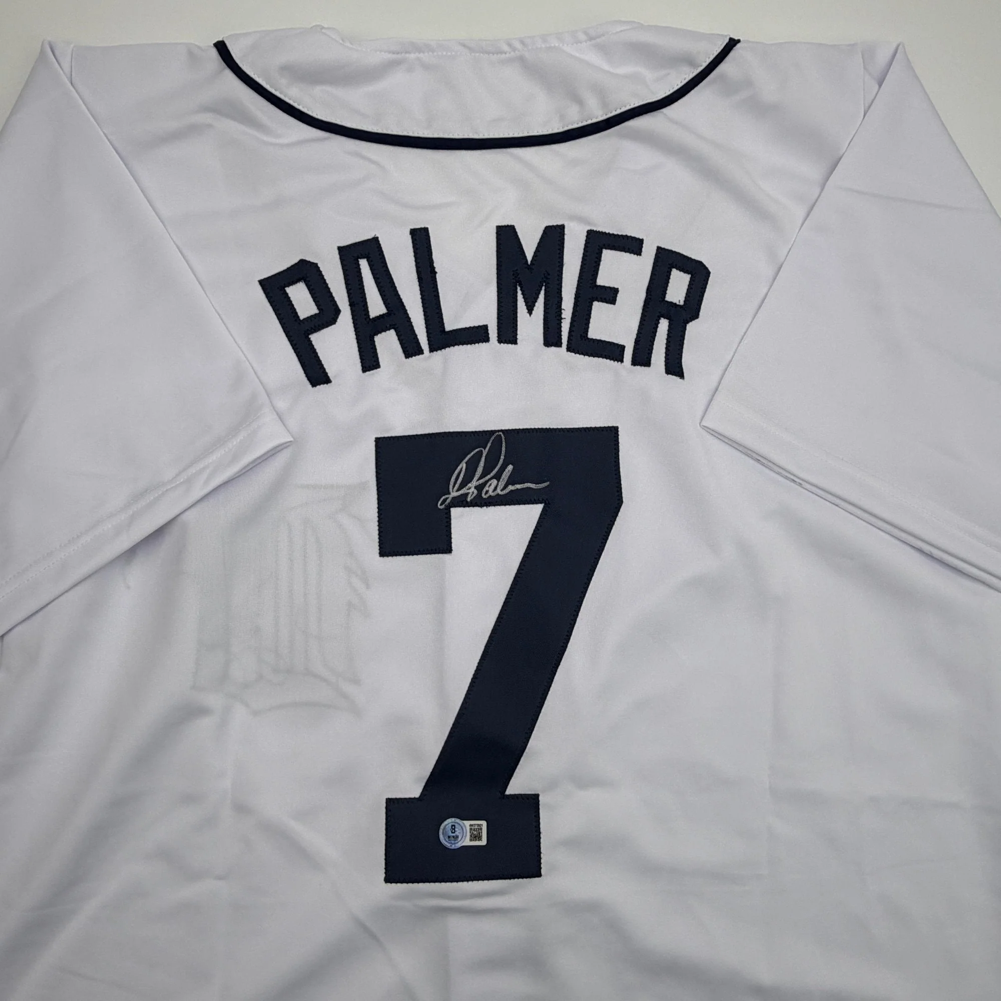 Autographed/Signed Dean Palmer Detroit White Baseball Jersey Beckett BAS COA - Image 2