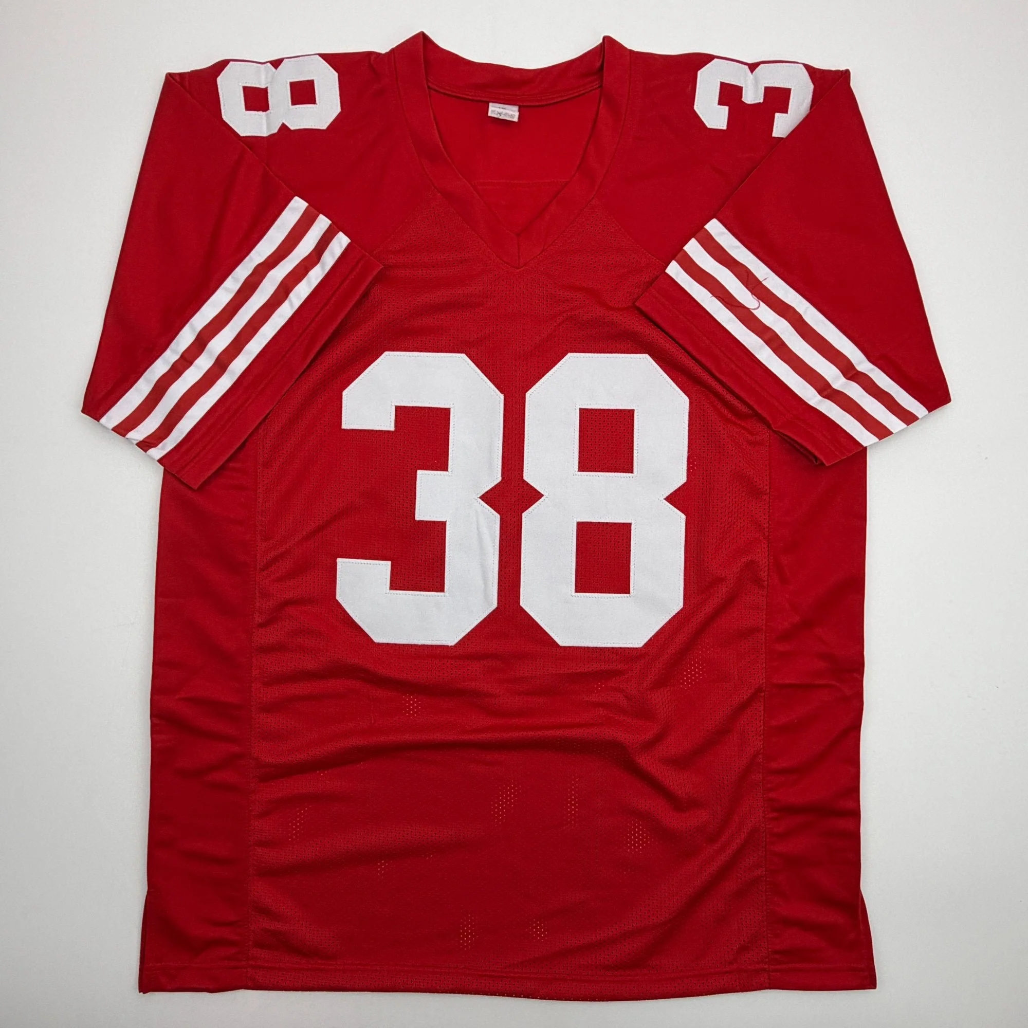 Autographed/Signed Deommodore Lenoir San Francisco Red Football Jersey Beckett BAS COA - Image 4