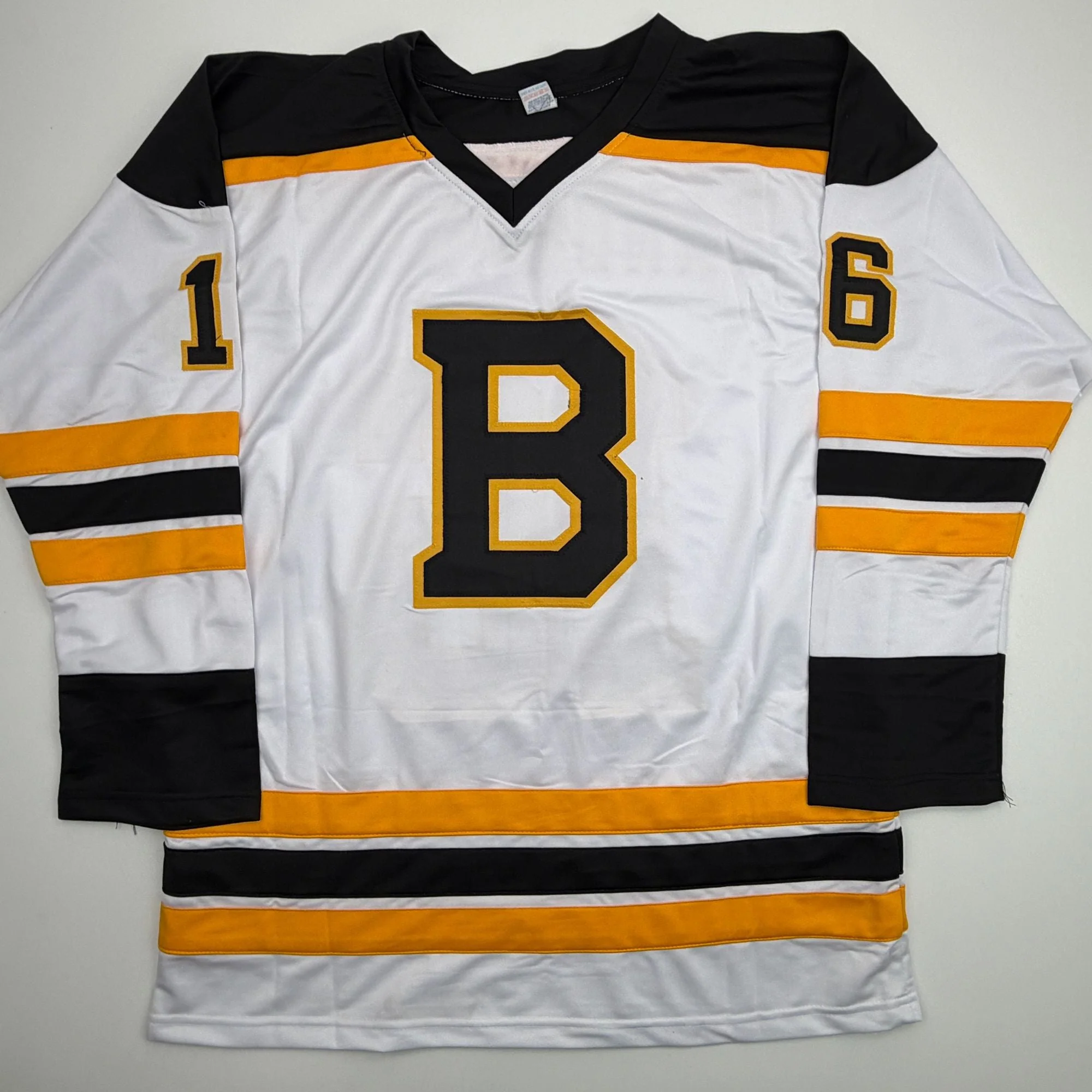 Autographed/Signed Derek Sanderson Boston White Hockey Jersey JSA COA - Image 4