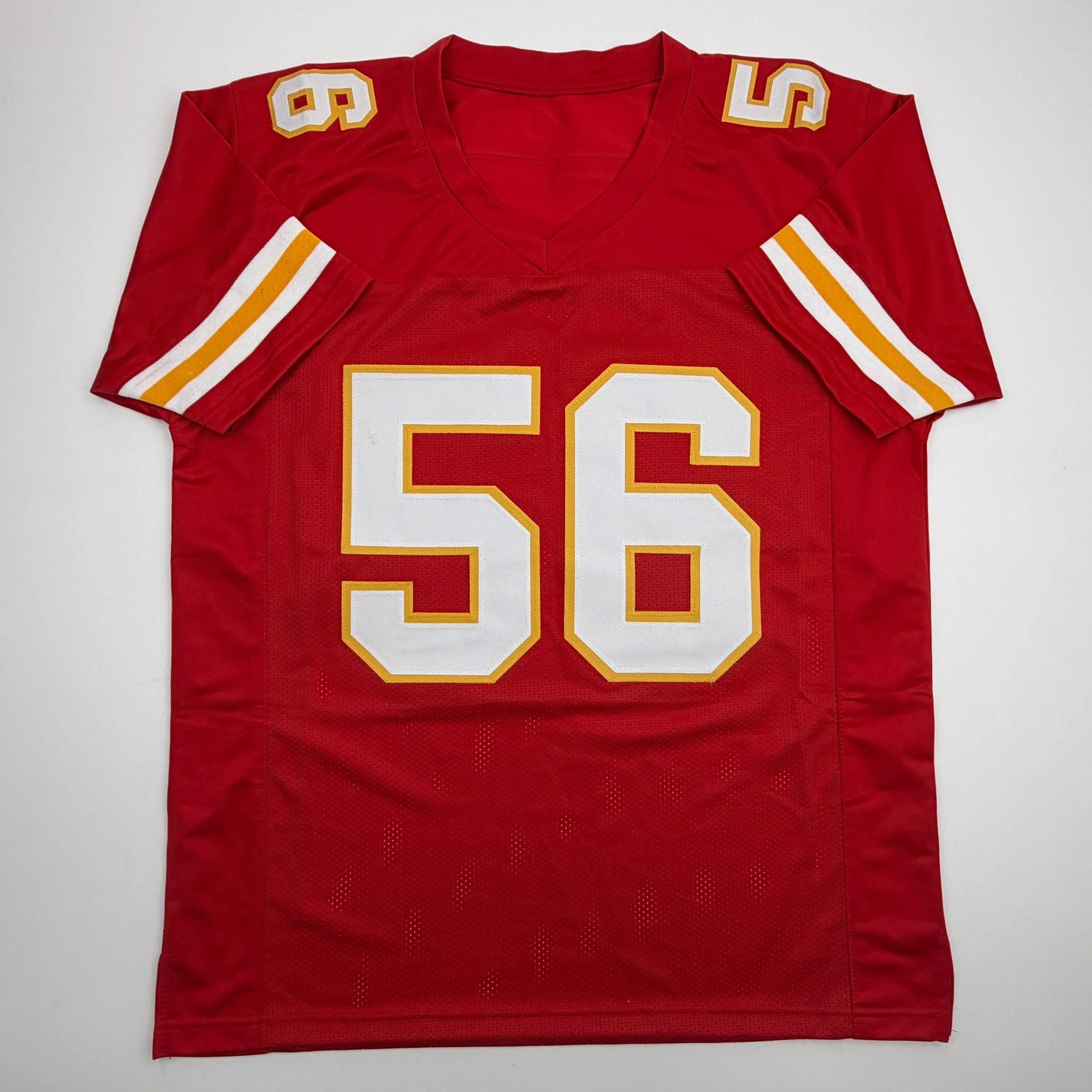 Autographed/Signed Derrick Johnson Kansas City Red Football Jersey Beckett BAS COA - Image 4