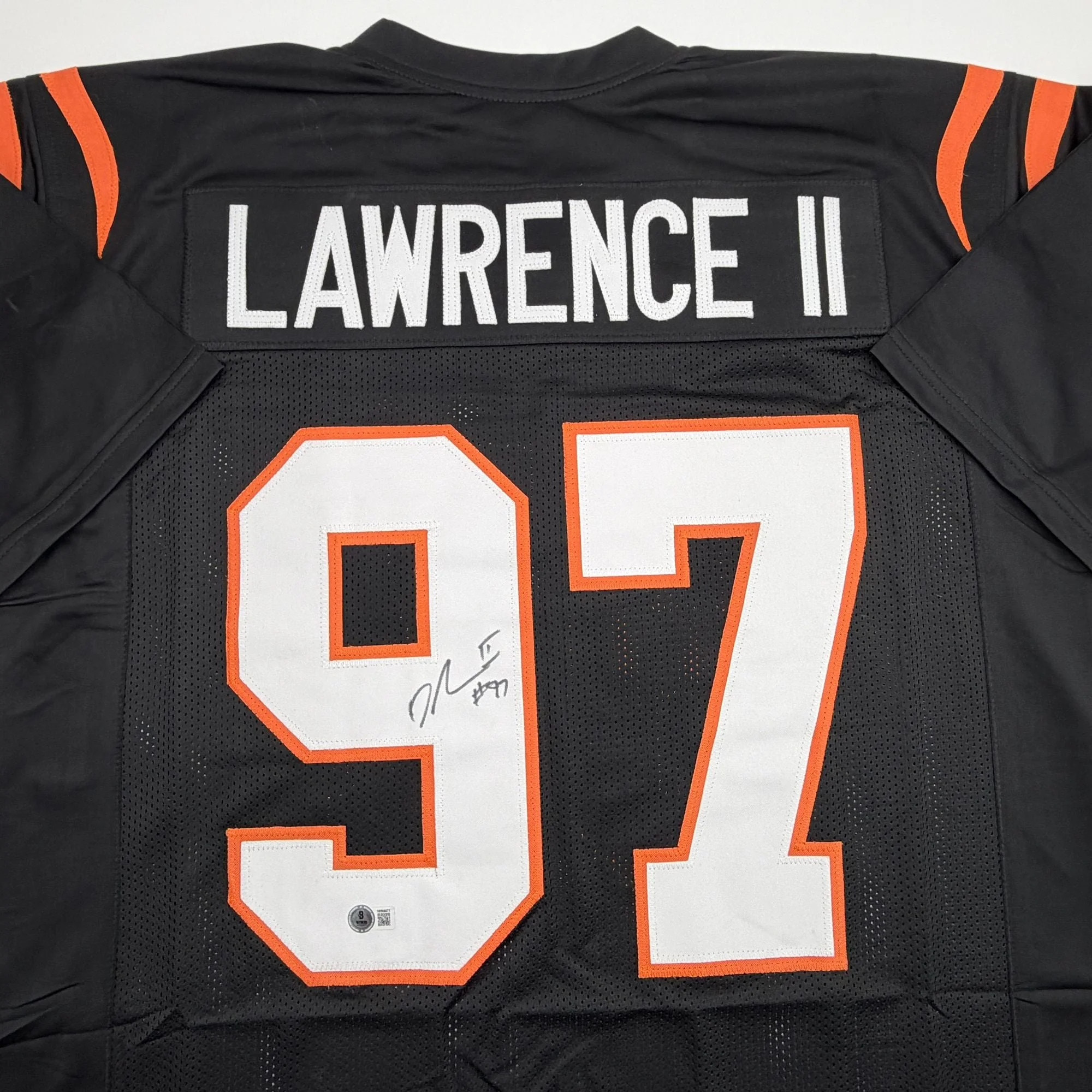 Autographed/Signed Dexter Lawrence II Cincinnati Black Football Jersey Beckett BAS COA - Image 2