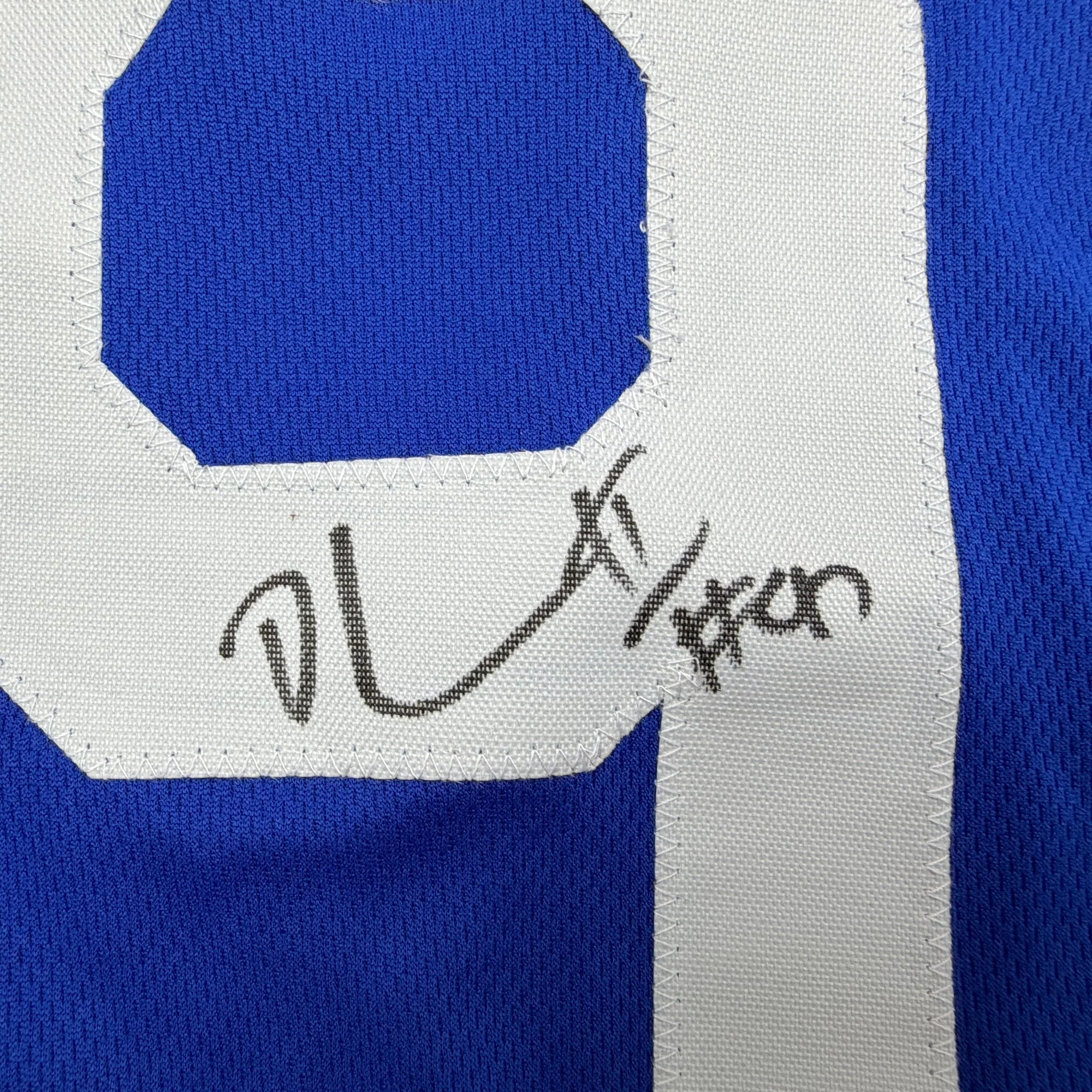 Autographed/Signed Dexter Lawrence II New York Retro Century Red Pro Cut Football Jersey Beckett BAS COA - Image 3