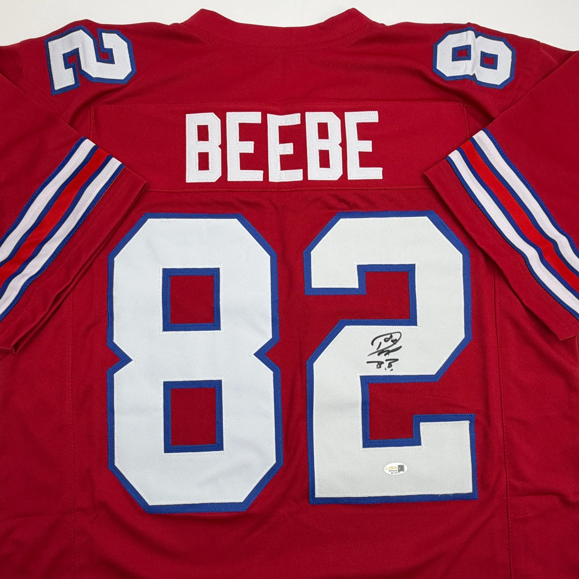 Autographed/Signed Don Beebe Buffalo Red Football Jersey JSA COA - Image 2
