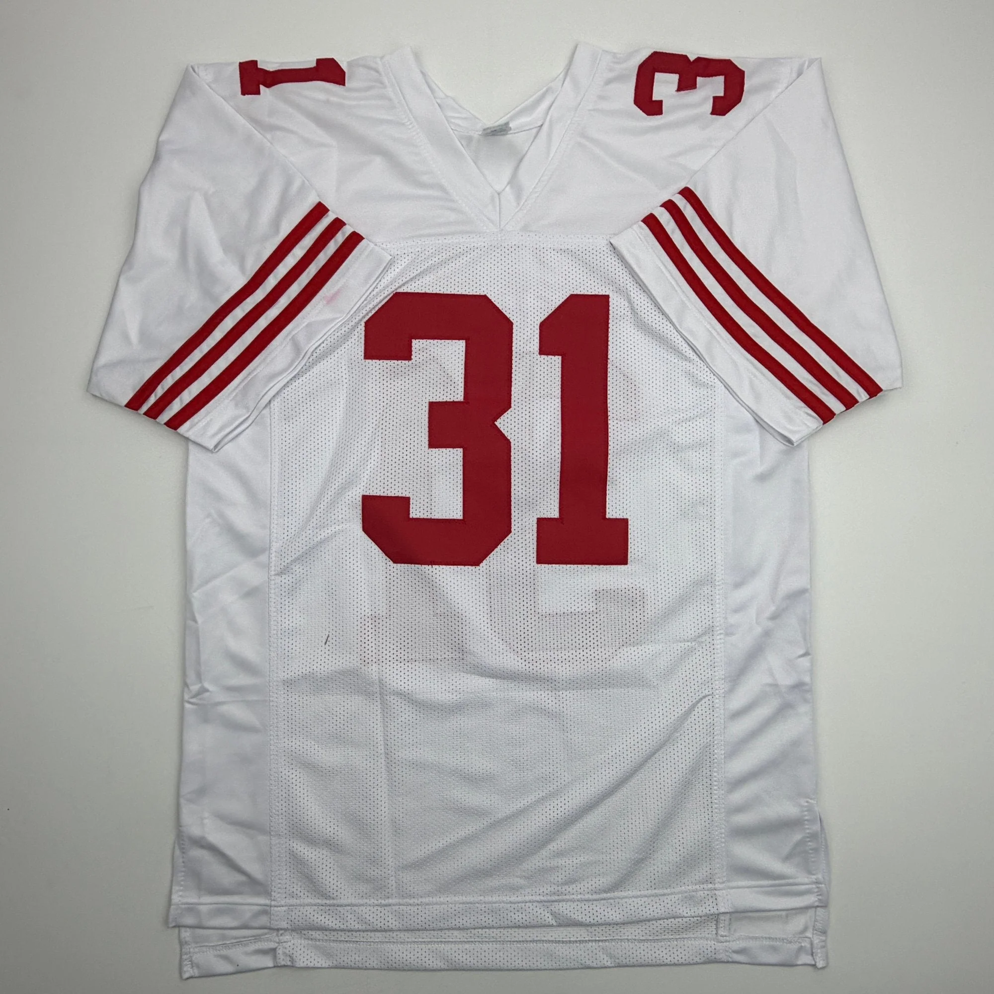 Autographed/Signed Donte Whitner San Francisco White Football Jersey Beckett BAS COA - Image 4