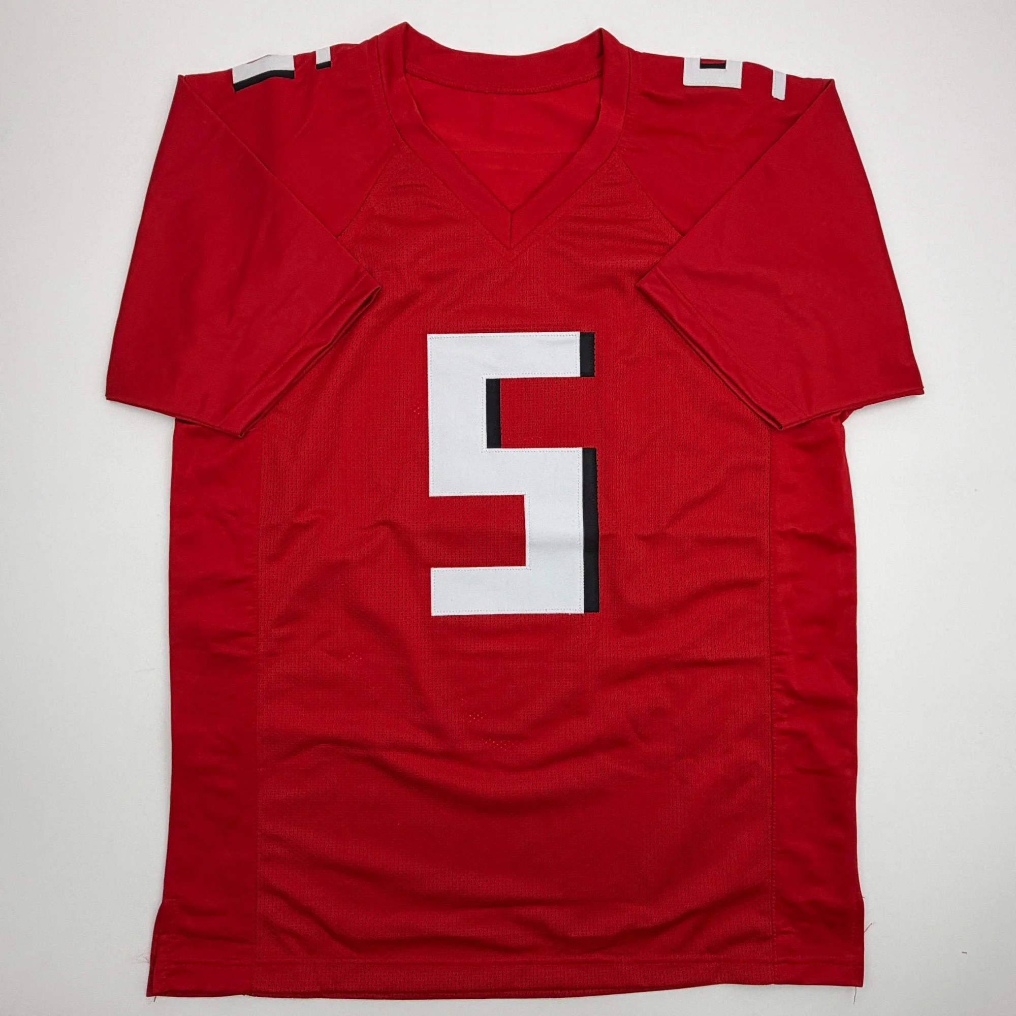 Autographed/Signed Drake London Atlanta Red Football Jersey Beckett BAS COA - Image 4