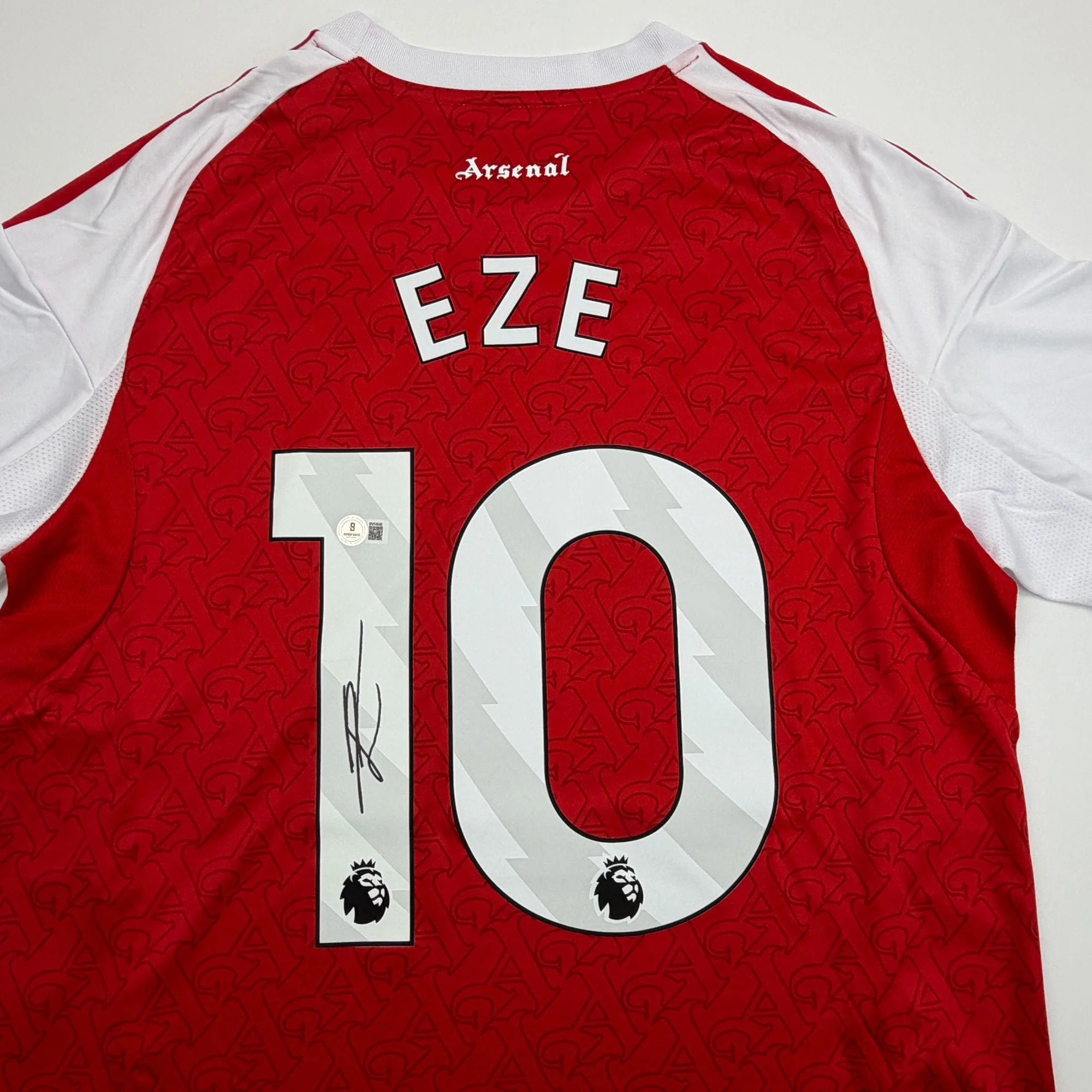 Autographed/Signed Eberechi Eze Arsenal Red Soccer Futbol Jersey Beckett BAS COA - Image 2