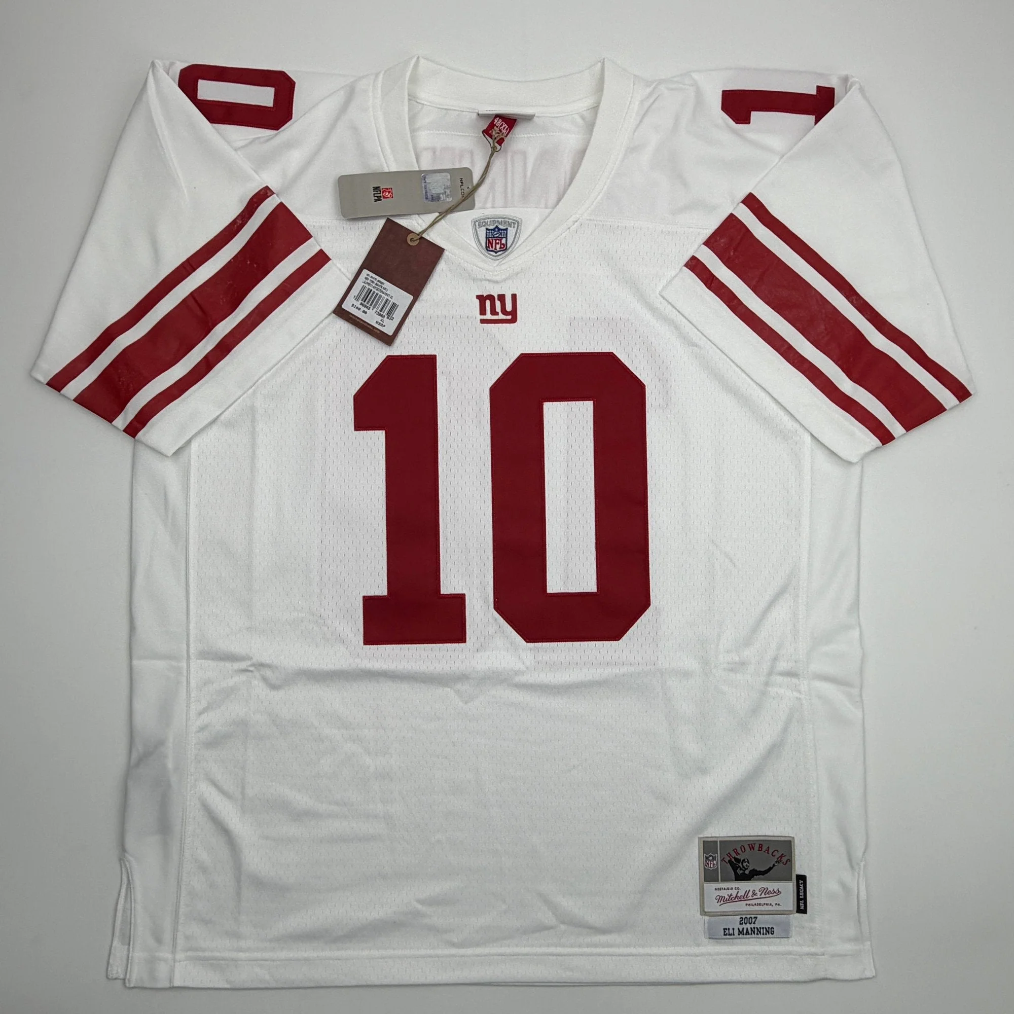 Autographed/Signed Eli Manning New York Giants White Mitchell & Ness Authentic Football Jersey Fanatics COA - Image 4
