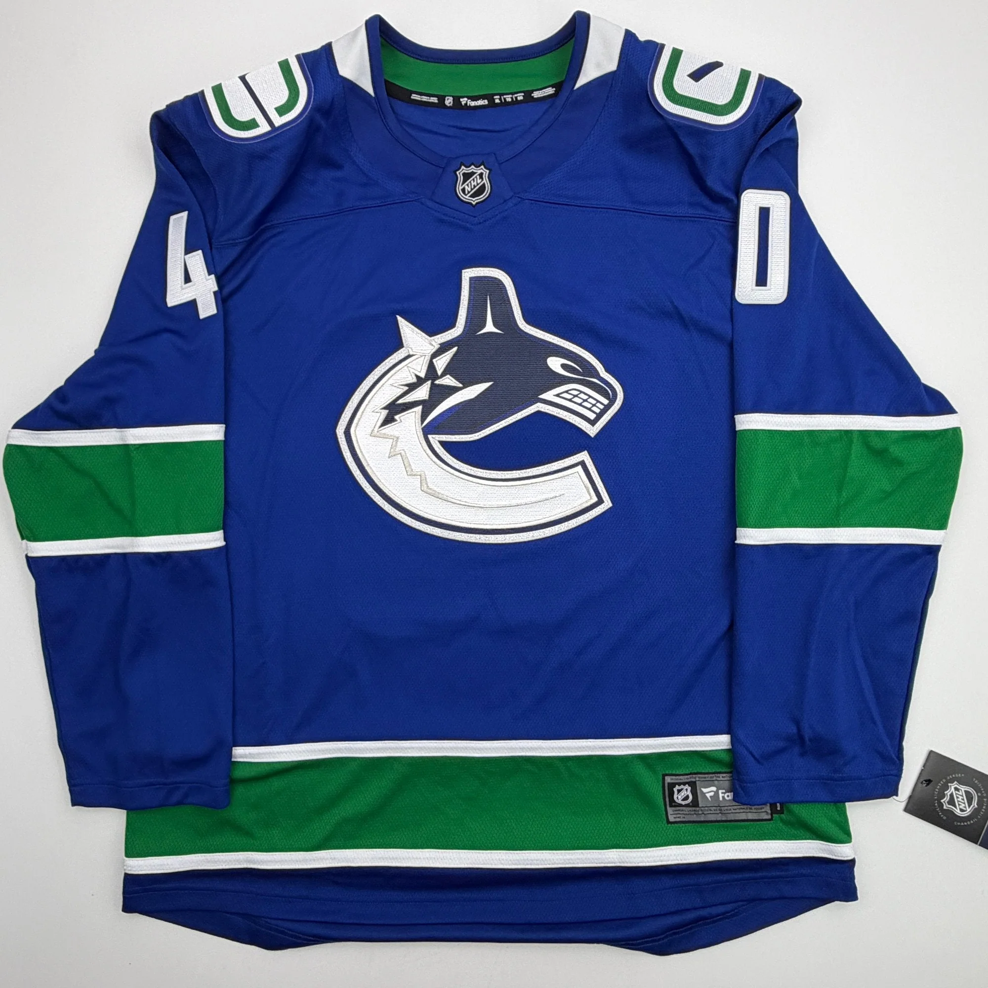 Autographed/Signed Elias Pettersson Vancouver Canucks Blue Authentic Hockey Jersey Fanatics COA - Image 4