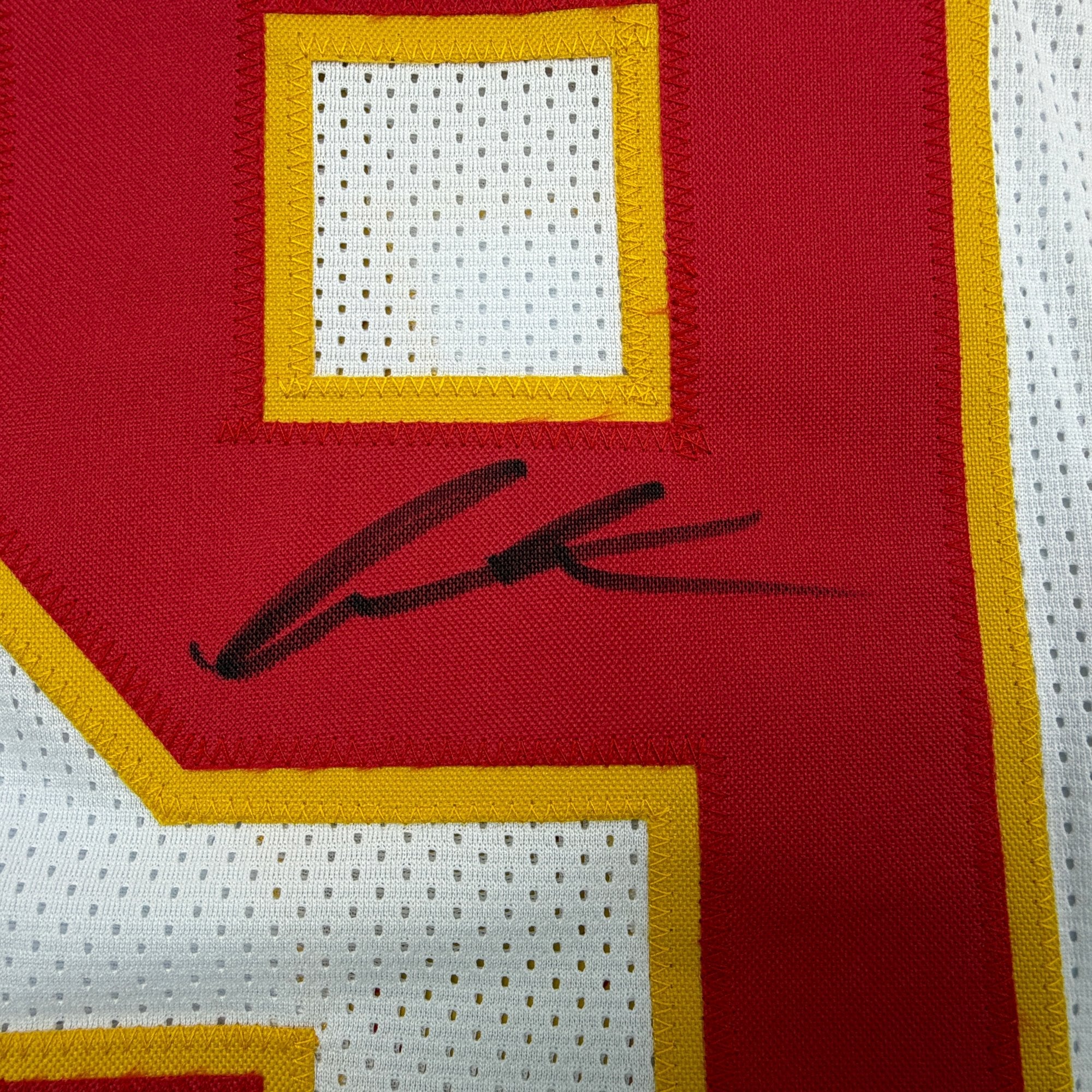 Autographed/Signed Felix Anudike-Uzomah Kansas City White Football Jersey JSA COA - Image 3